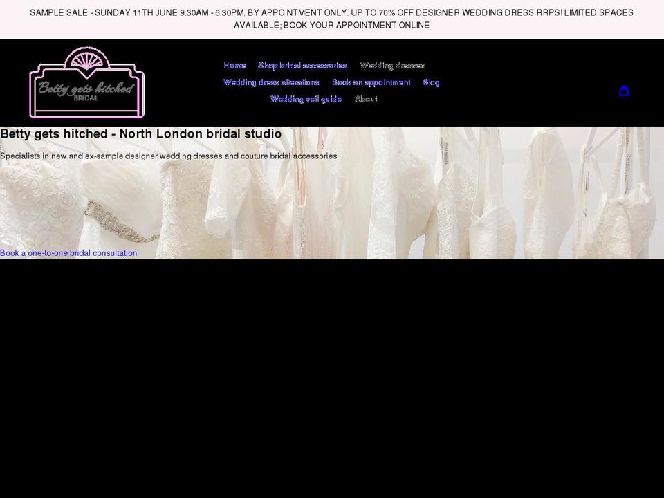 bettygetshitched.com shopify website screenshot