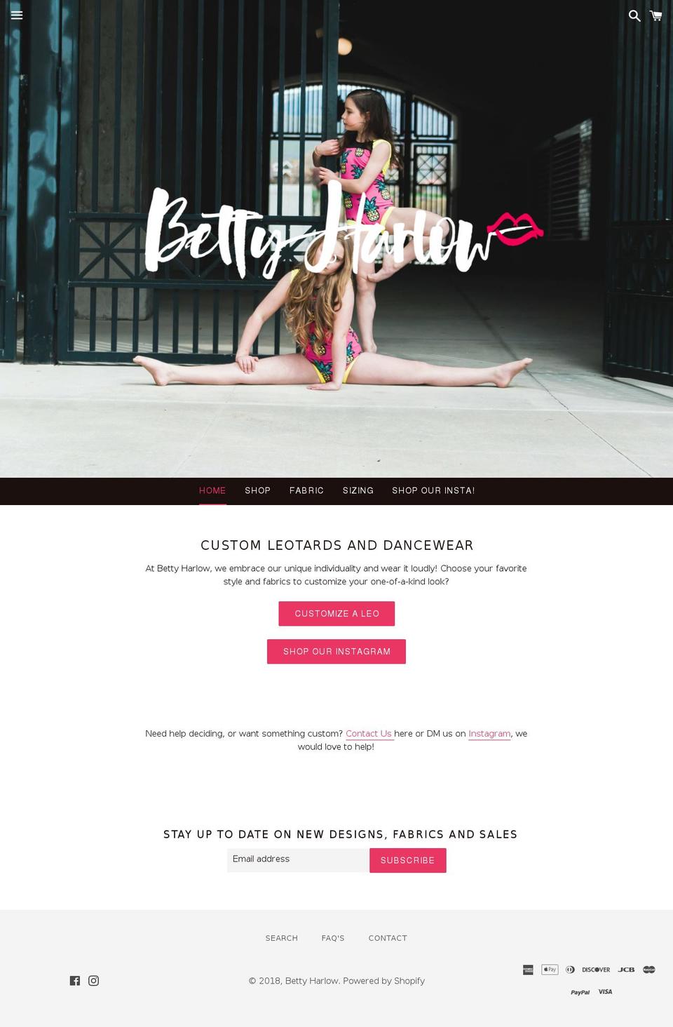 bettyharlow.com — Shopify storefront screenshot