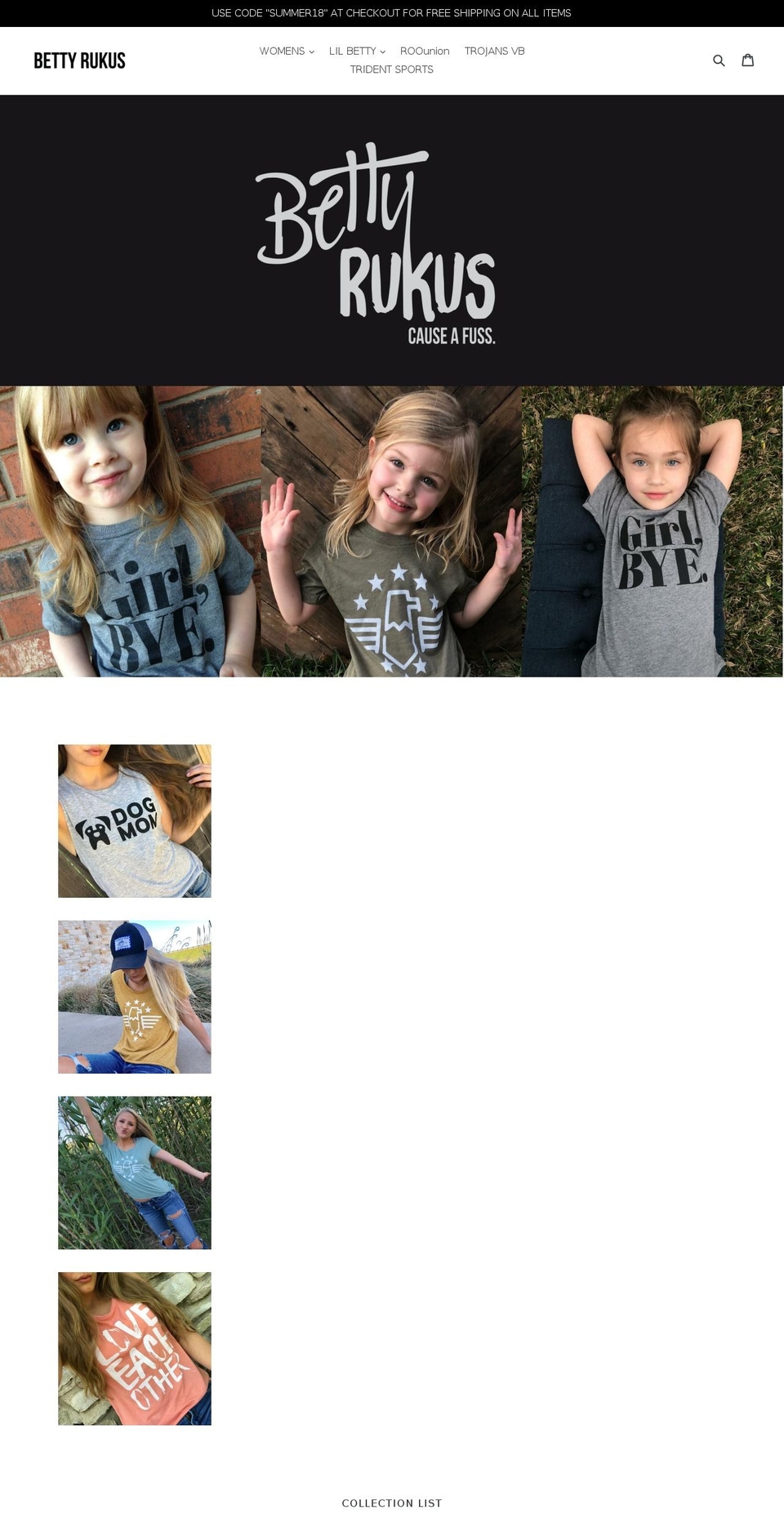 bettyrukus.com — Shopify storefront screenshot