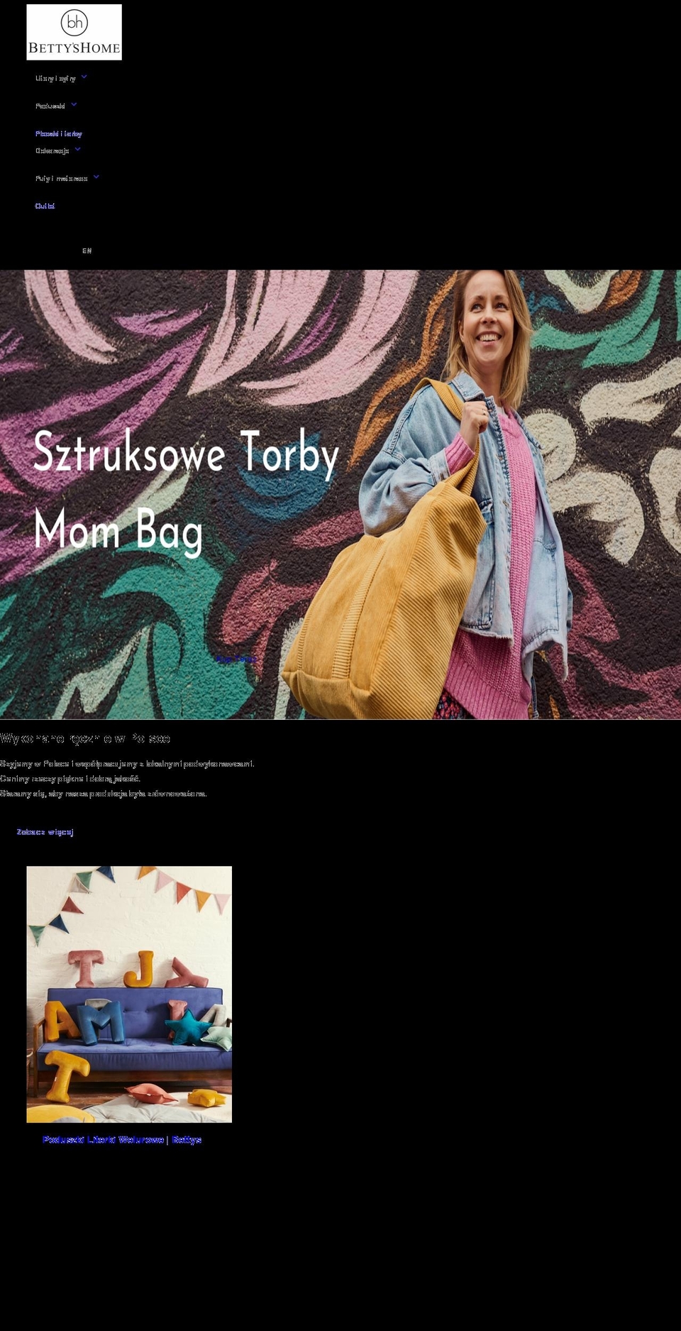 bettyshome.pl shopify website screenshot