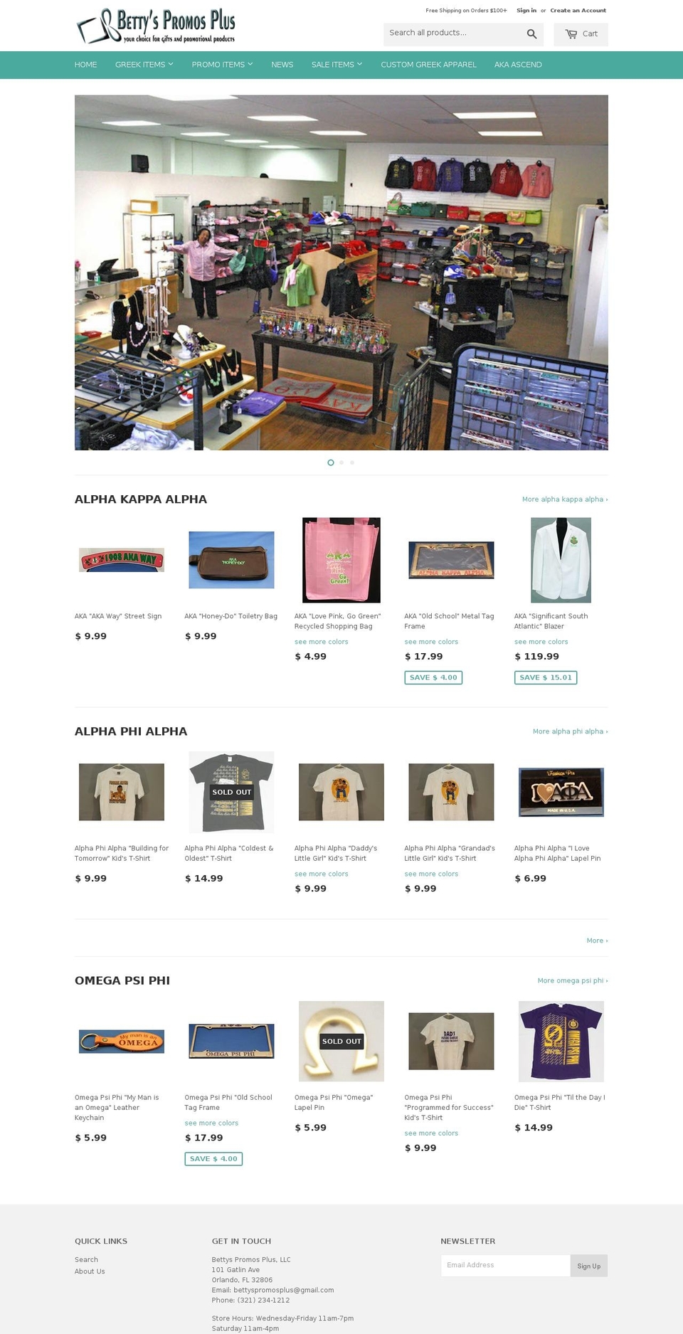 bettyspromosplus.com shopify website screenshot
