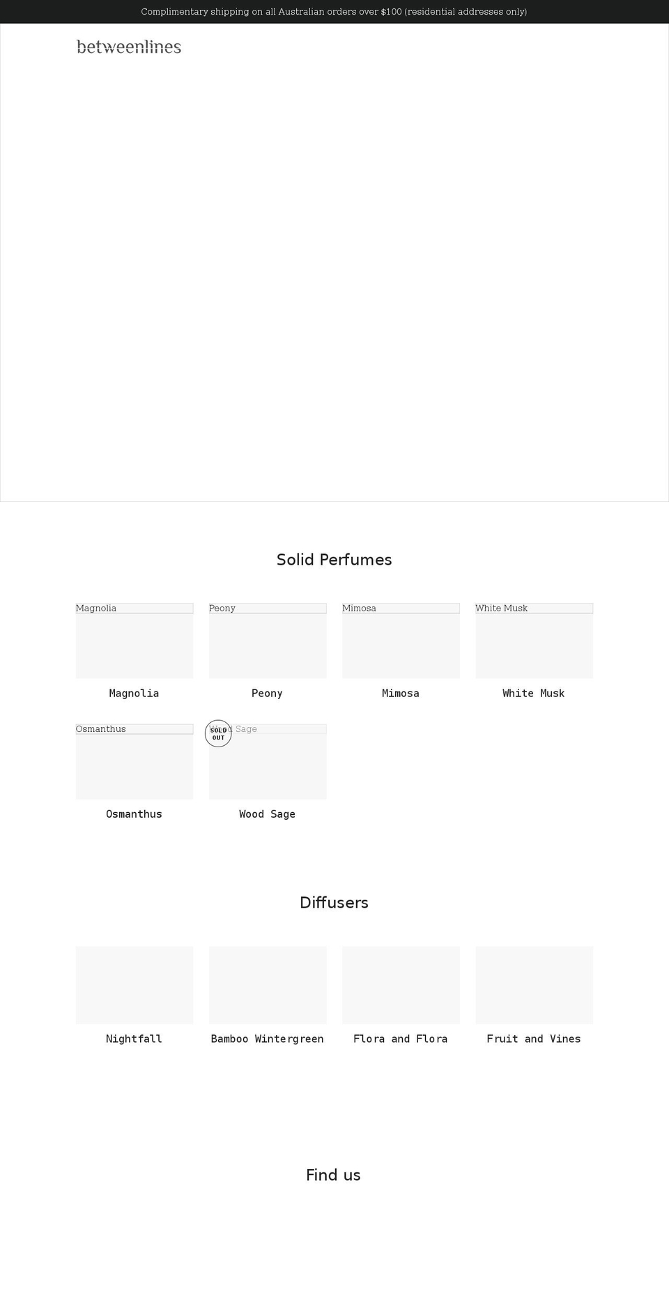 betweenlines.com.au shopify website screenshot