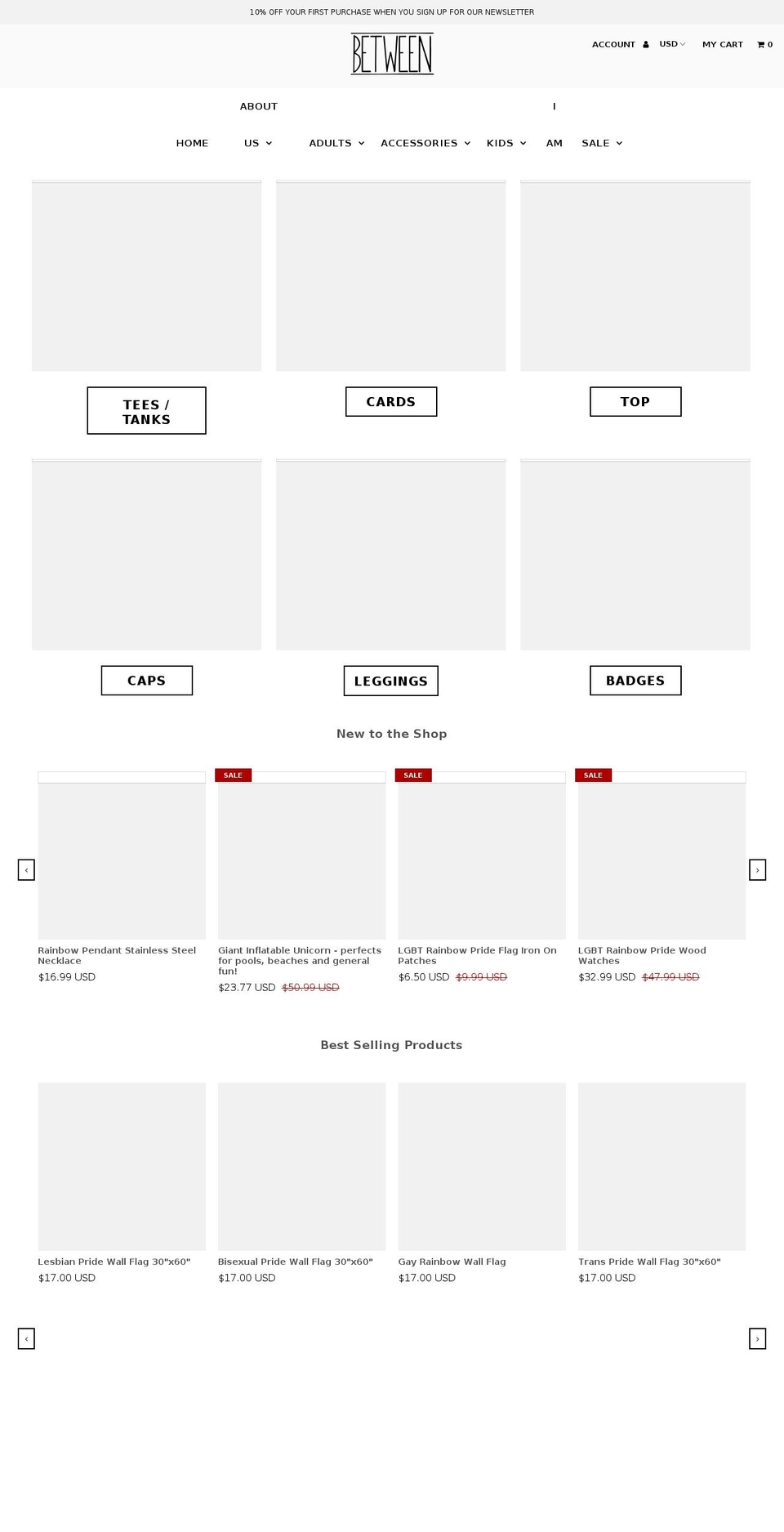 betweenthelinesclothing.com.au shopify website screenshot