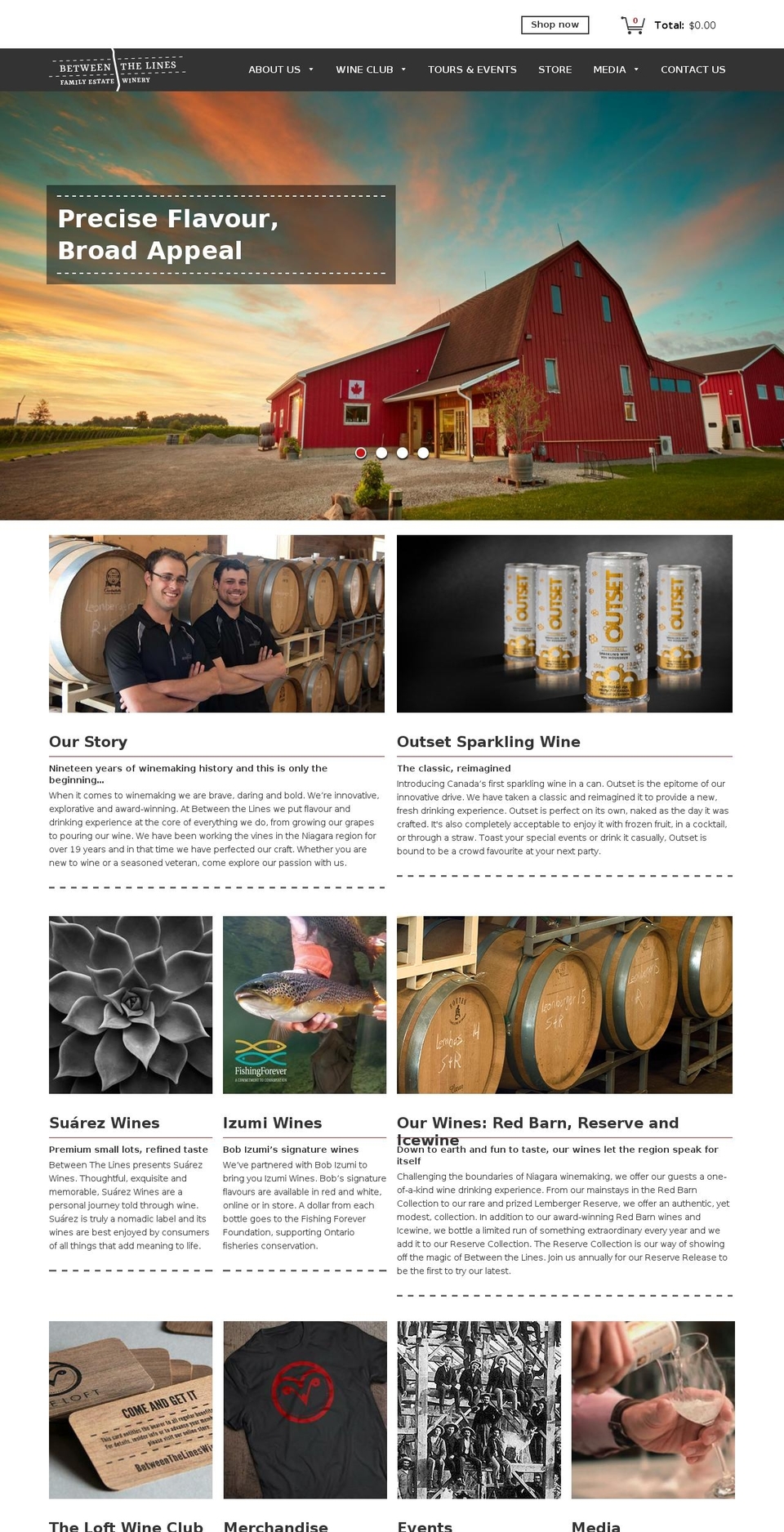 BTL Shopify theme site example betweenthelineswinery.com
