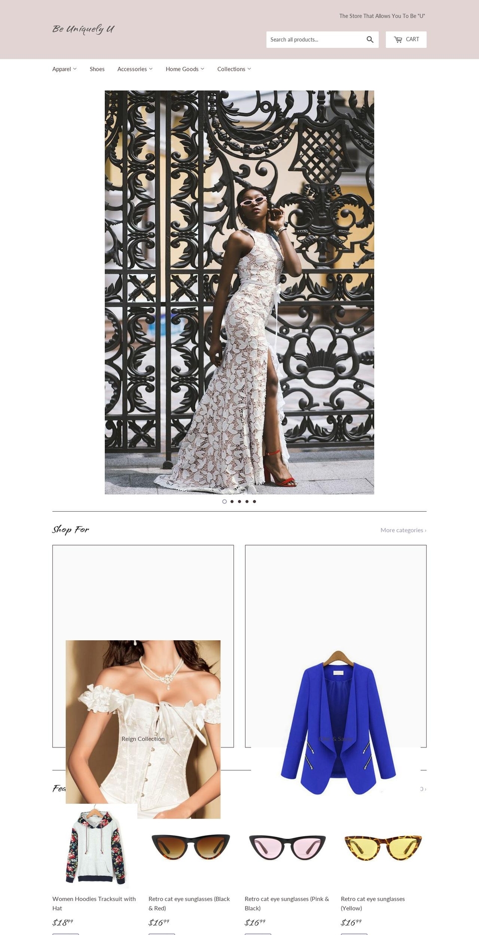 beuniquelyu.com — Shopify storefront screenshot