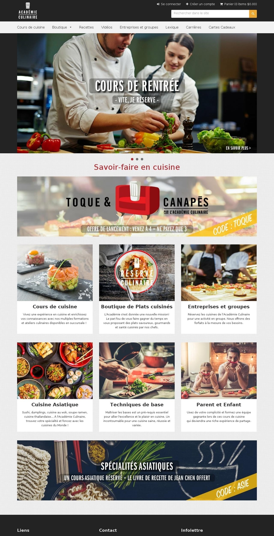 Académie Culinaire Shopify theme site example beurreacuisson.com