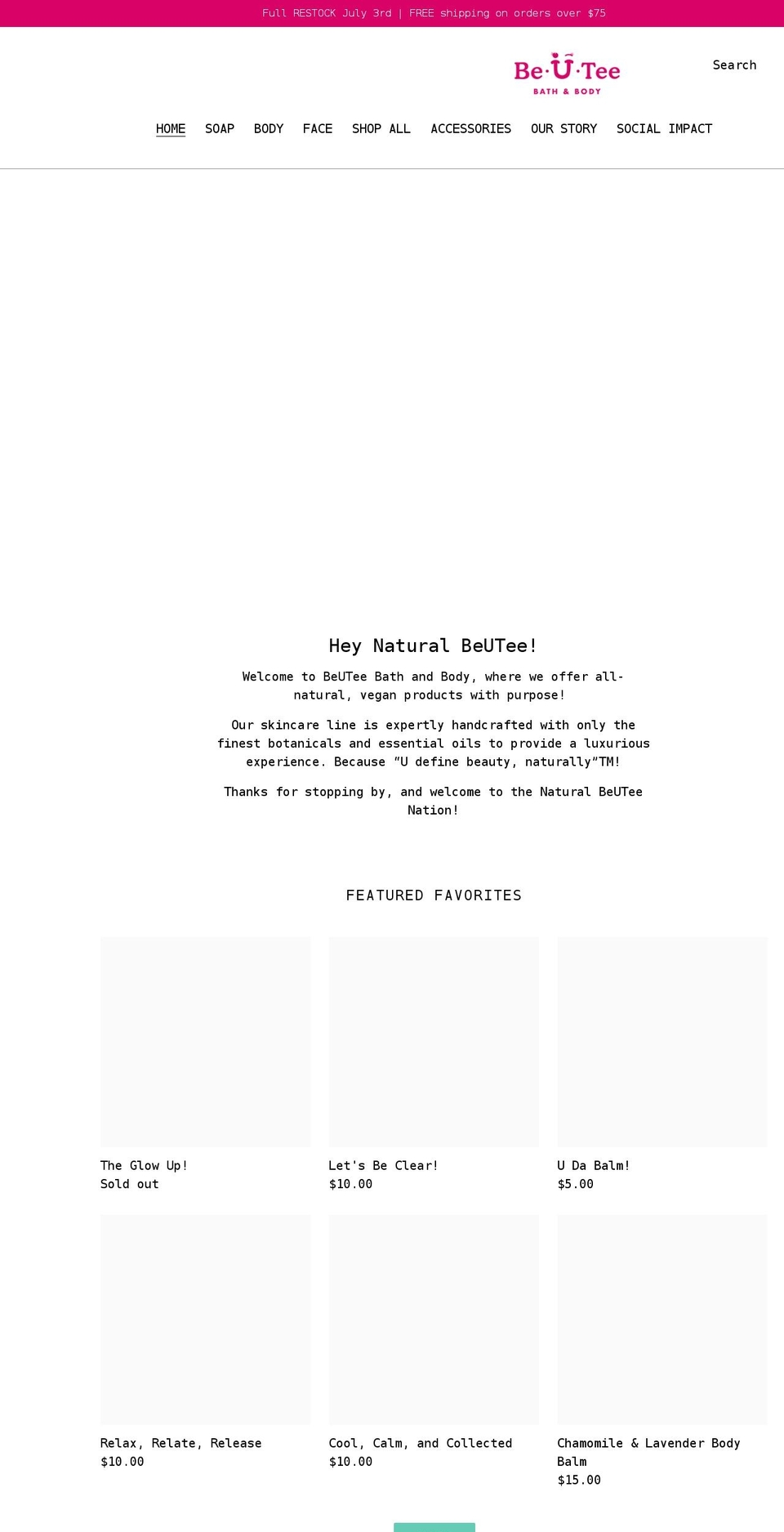 beuteebathandbody.com shopify website screenshot
