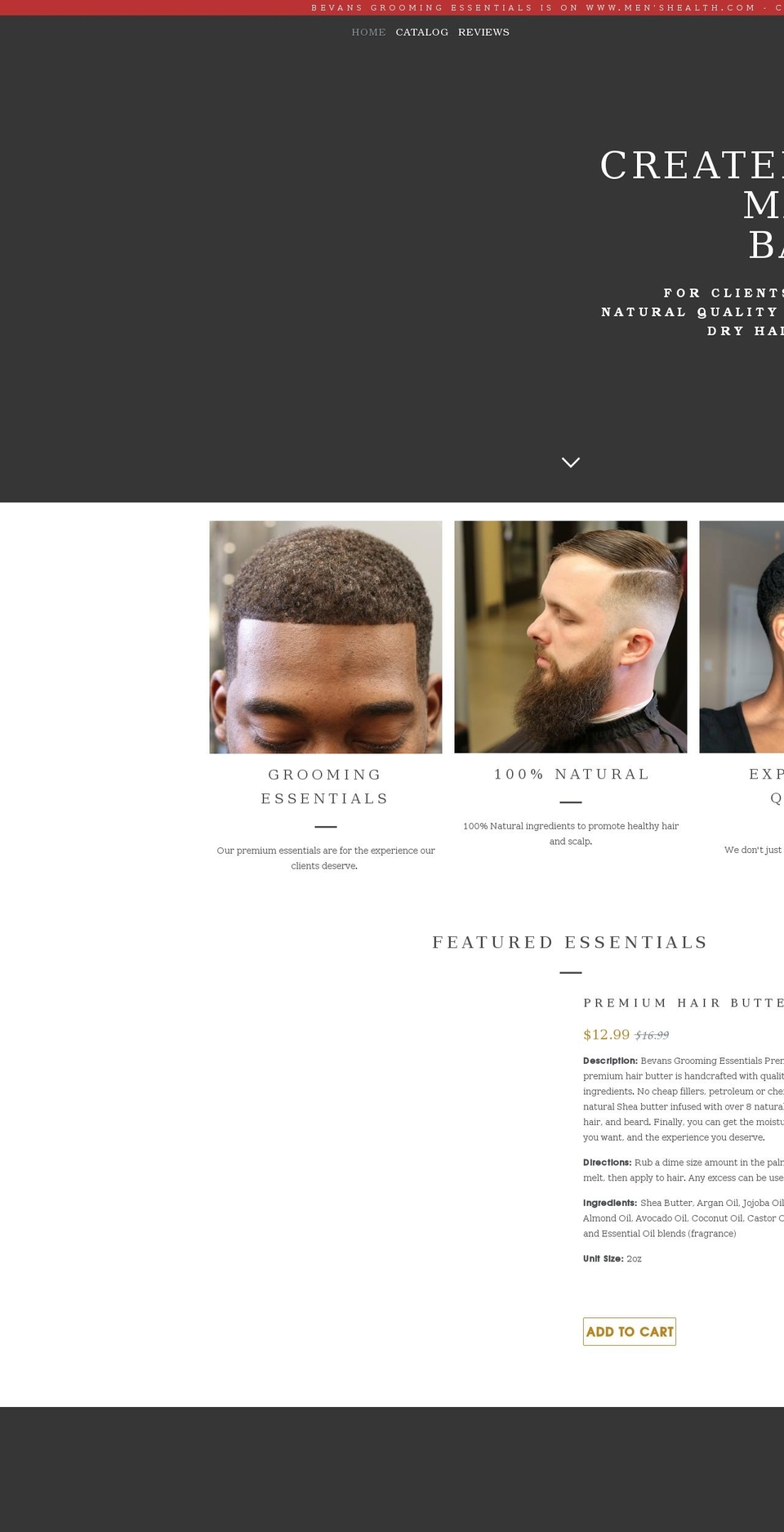 bevansessentials.com shopify website screenshot