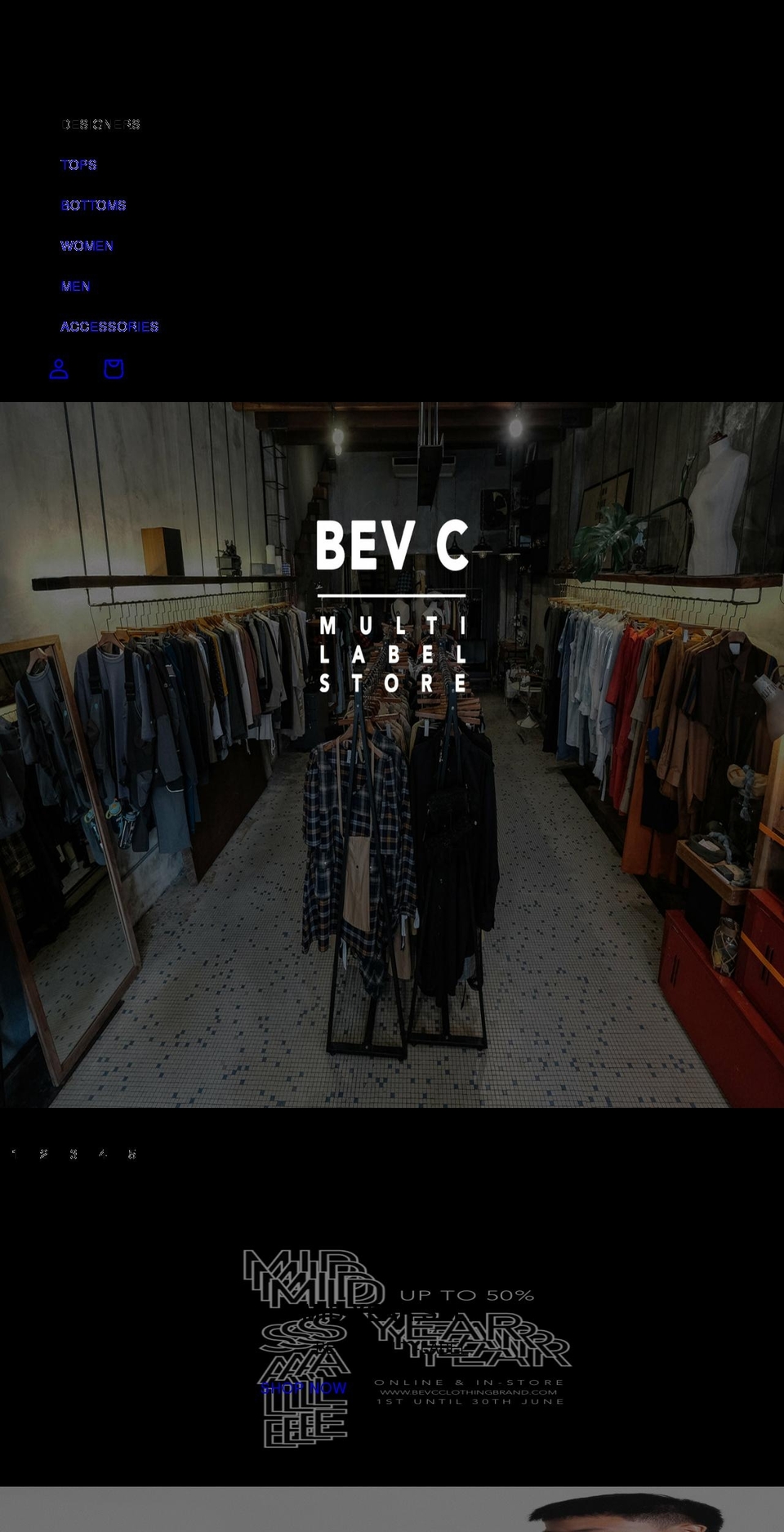 bevcclothingbrand.com shopify website screenshot