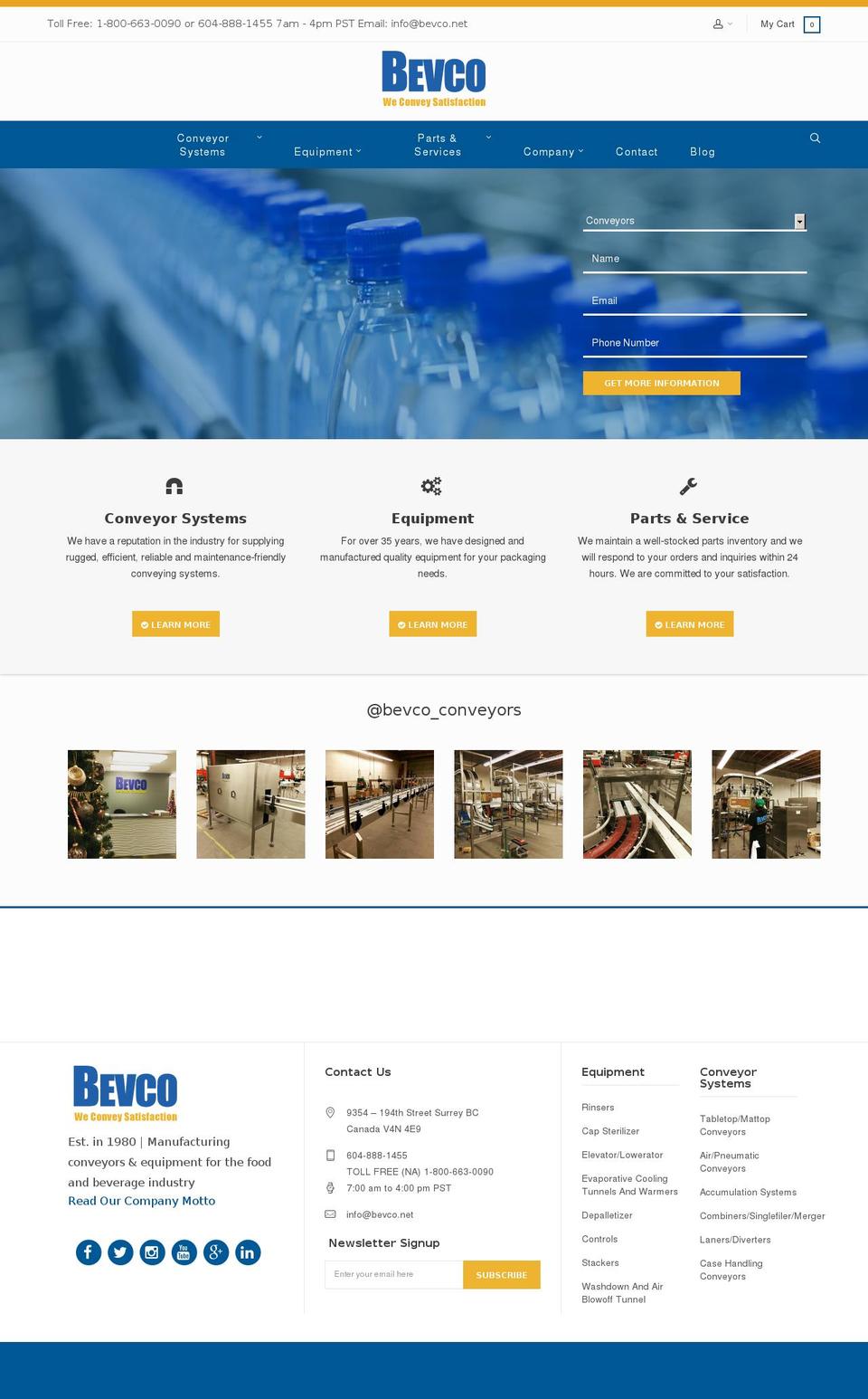 bevco.net shopify website screenshot