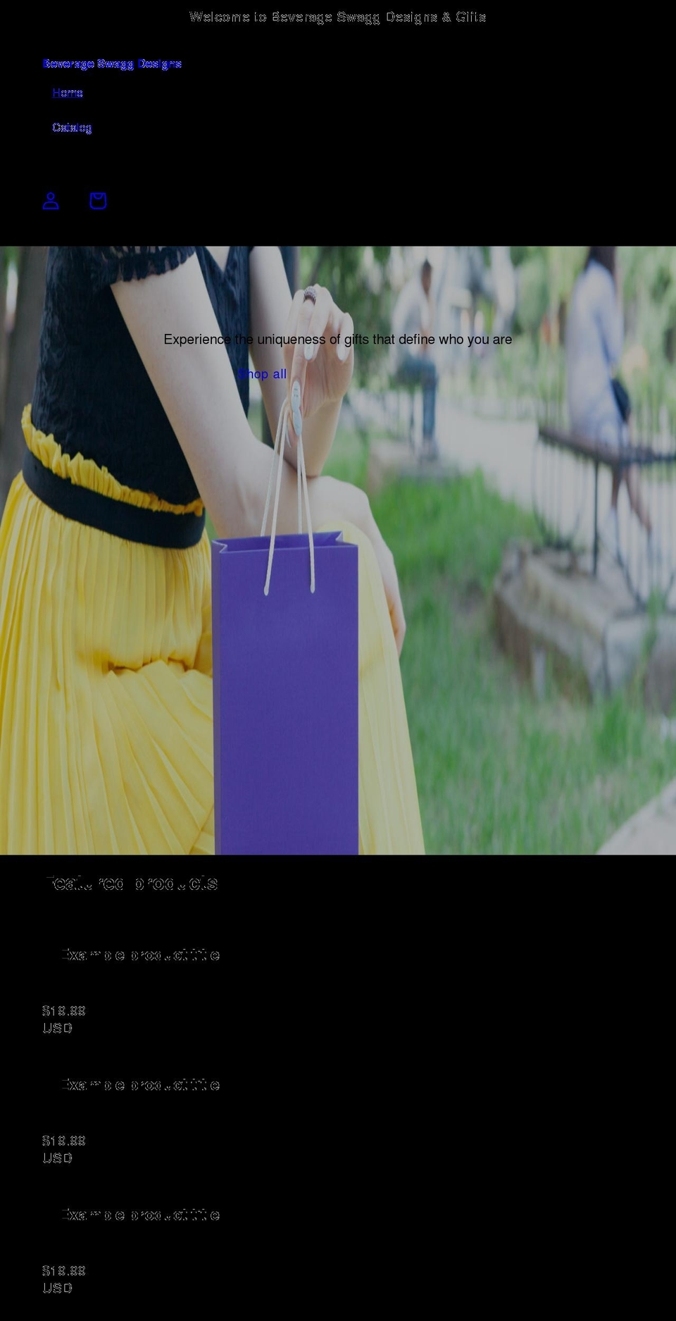 beverageswaggdesigns.com shopify website screenshot