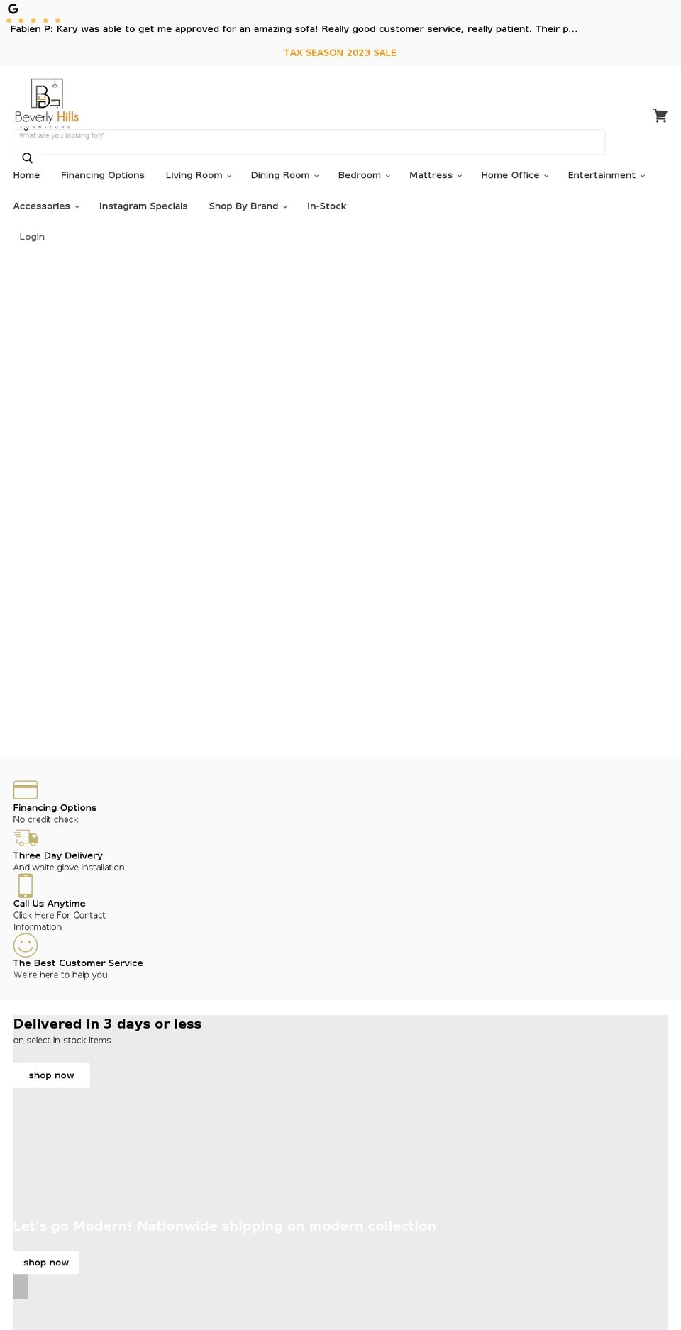 beverlyhillsfurniture2.com shopify website screenshot
