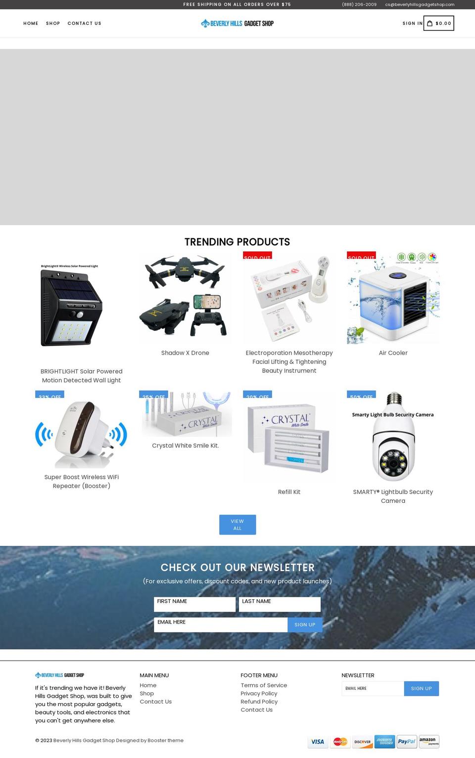 beverlyhillsgadgetshop.com shopify website screenshot