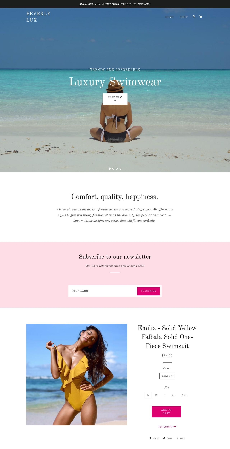 beverlylux.com — Shopify storefront screenshot