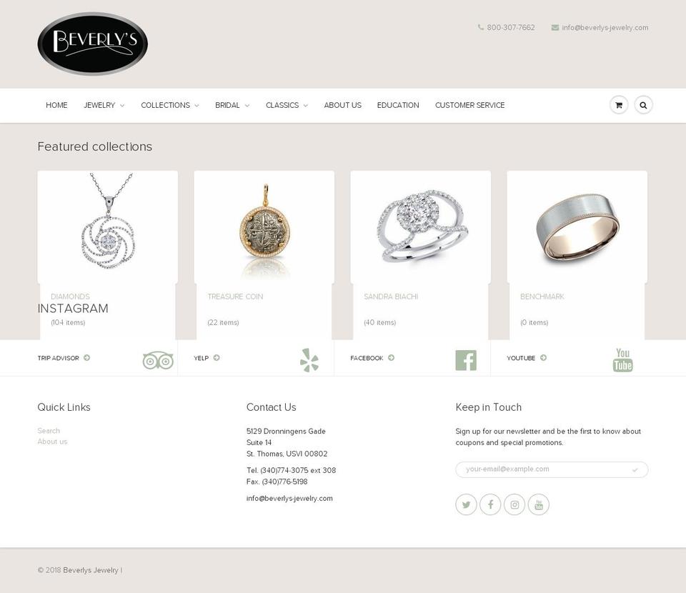 beverlys-jewelry.com shopify website screenshot