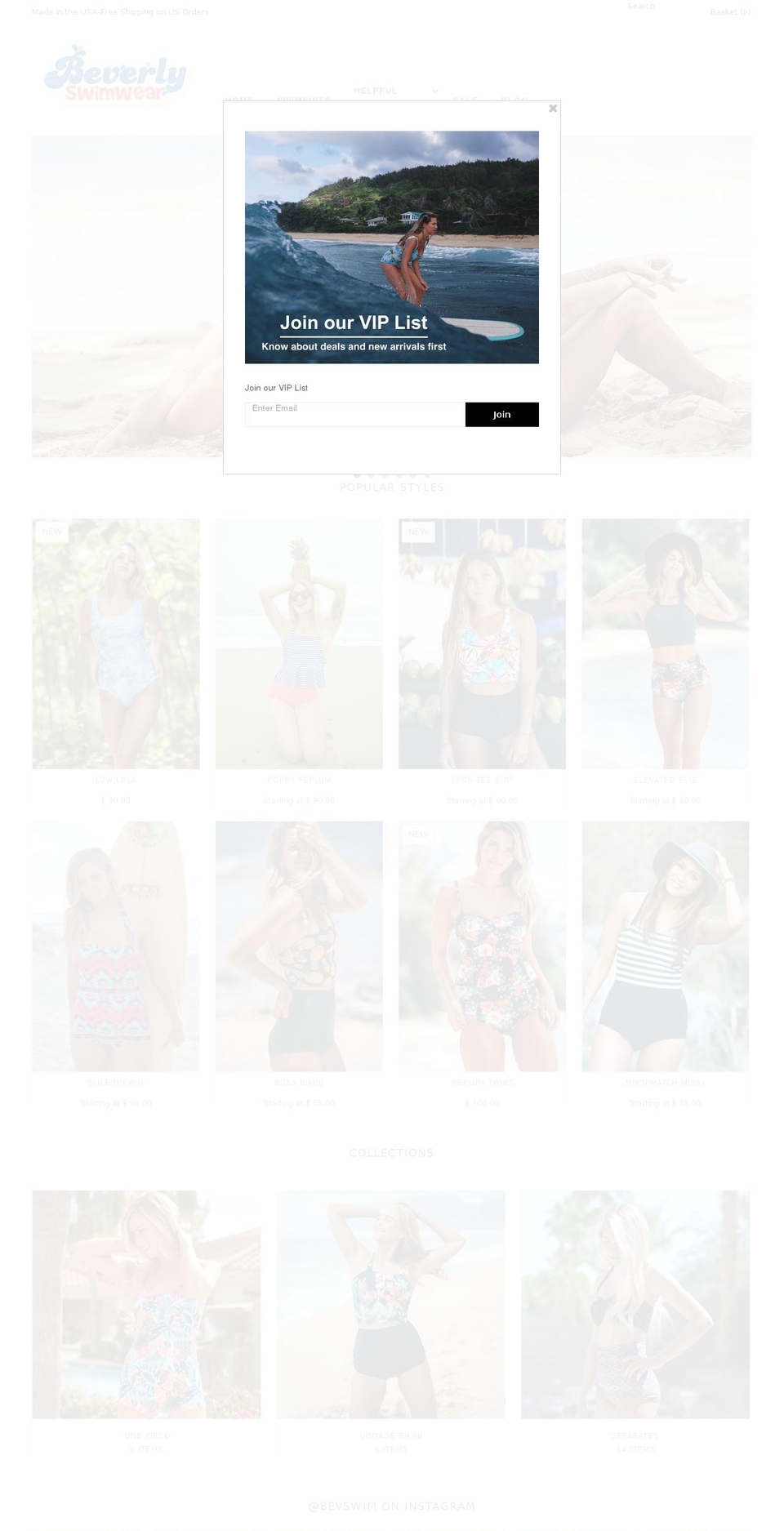 beverlyswimwear.com shopify website screenshot