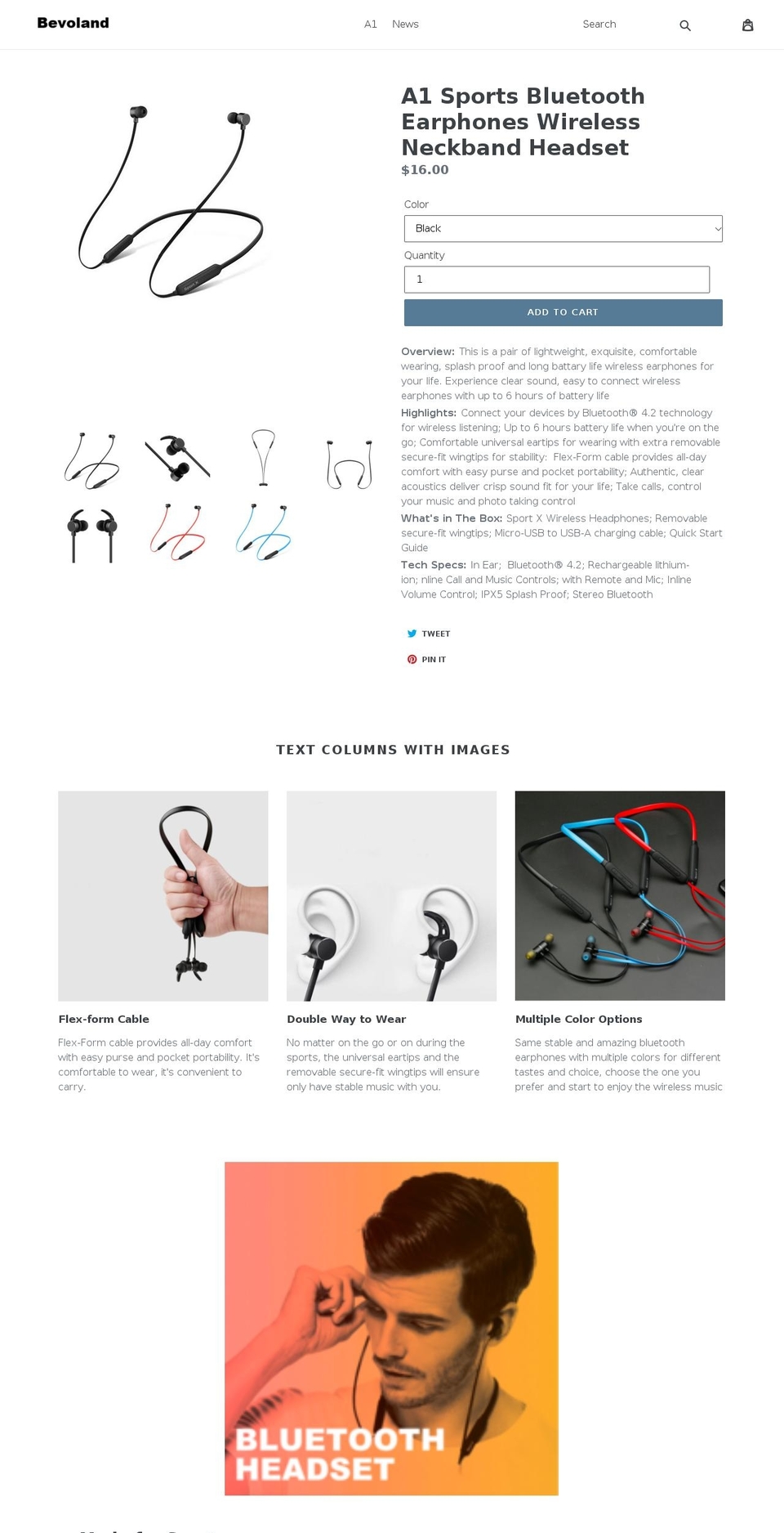 bevoland.com — Shopify storefront screenshot