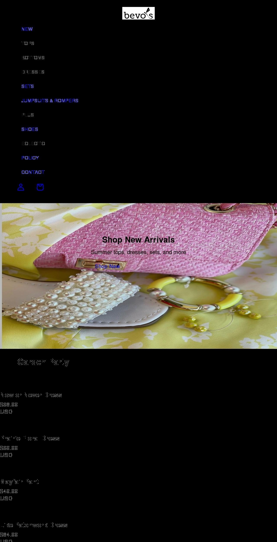 bevos.shop shopify website screenshot