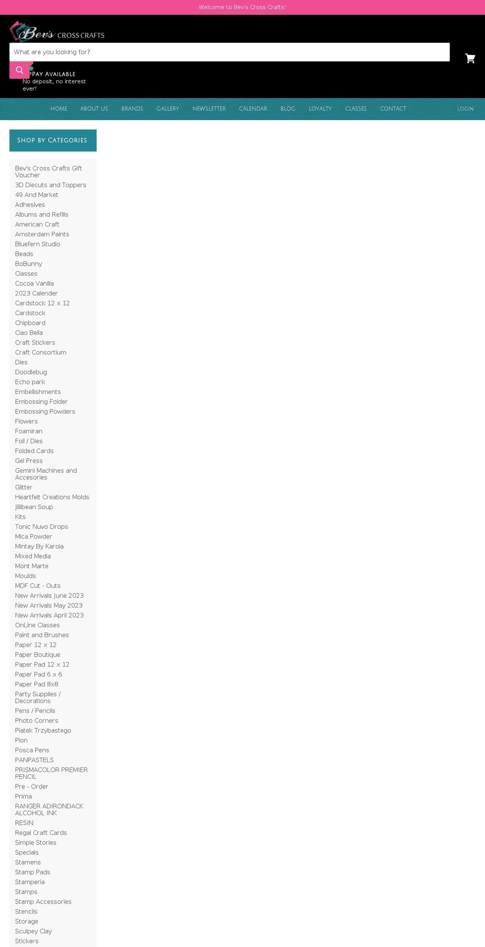 bevscrosscrafts.com.au shopify website screenshot