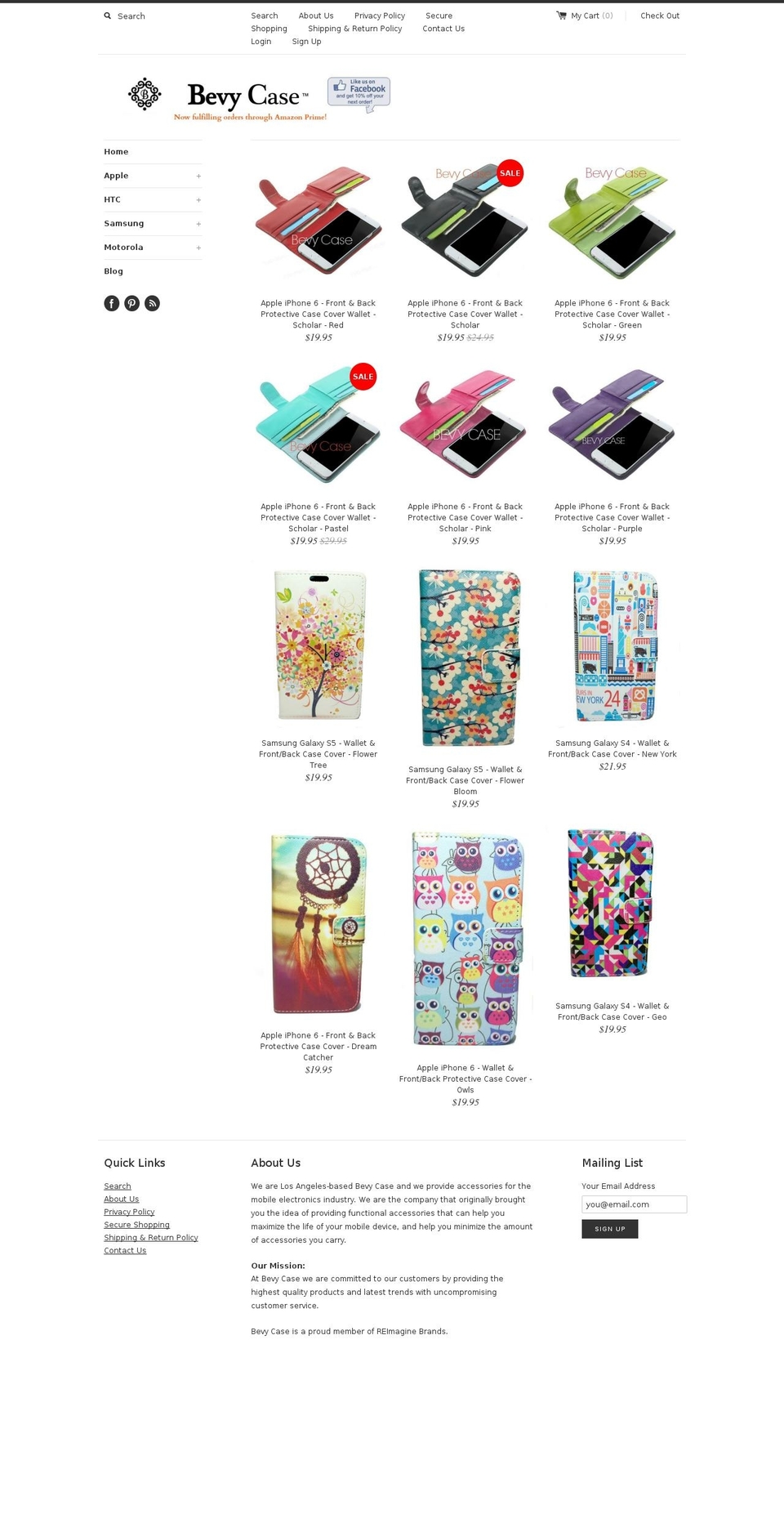 bevycase.com shopify website screenshot