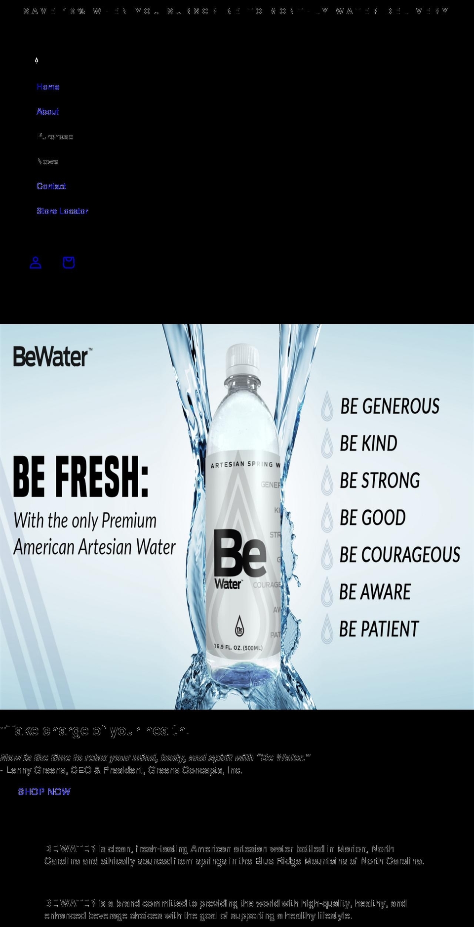 bewaterbeyou.com shopify website screenshot