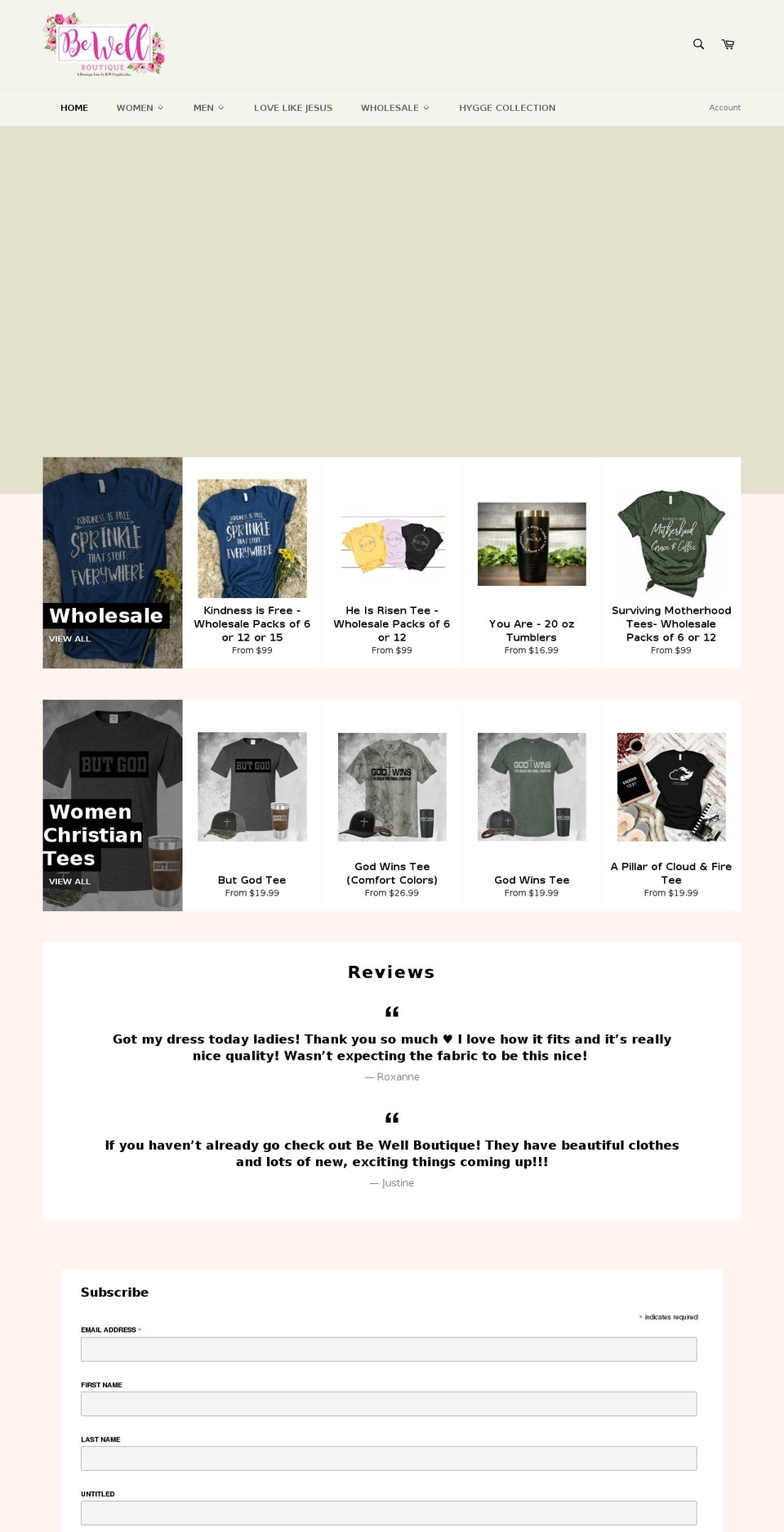 bewellboutiqueonline.com — Shopify storefront screenshot