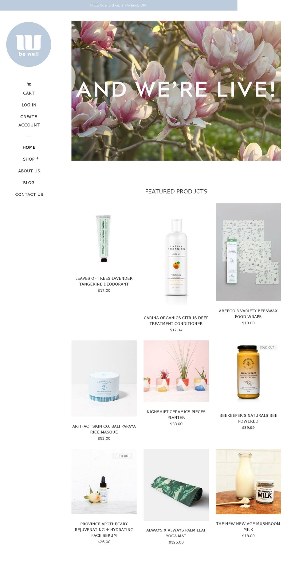 bewellbythebay.com — Shopify storefront screenshot