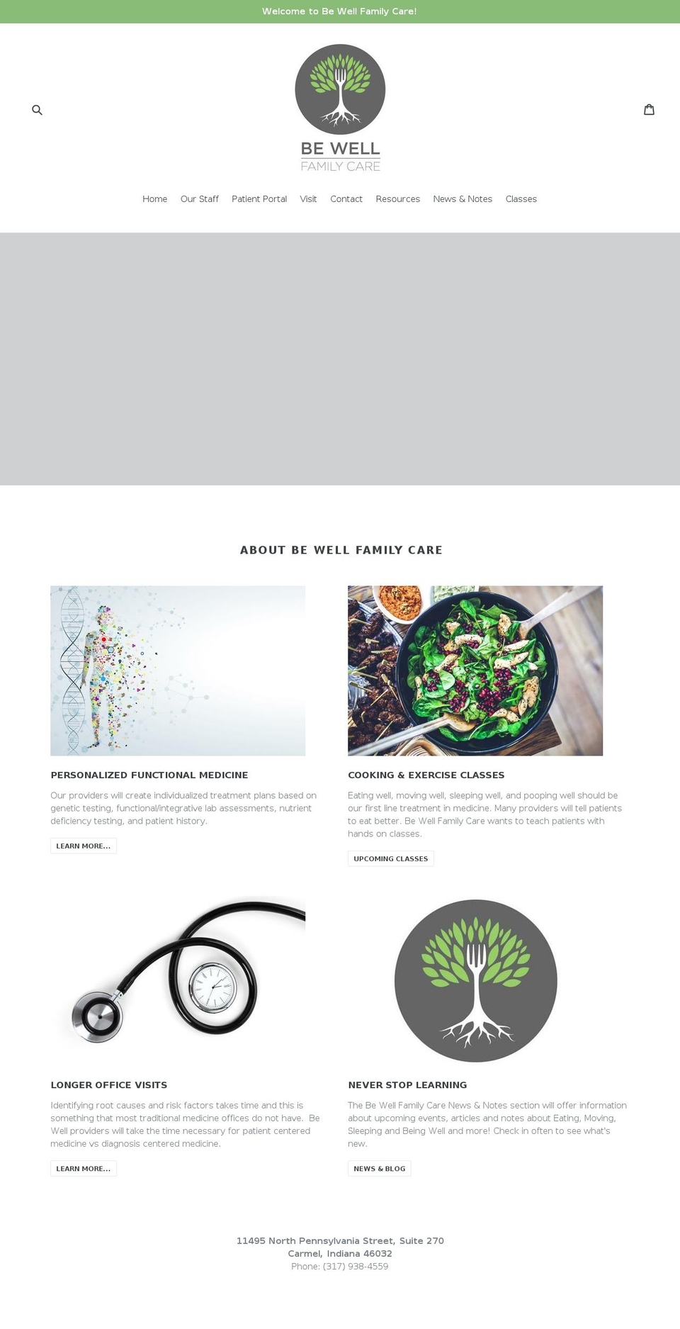 bewellfamilypractice.com shopify website screenshot