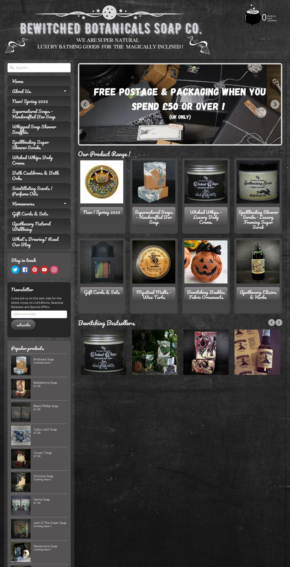 bewitchedbotanicals.com shopify website screenshot