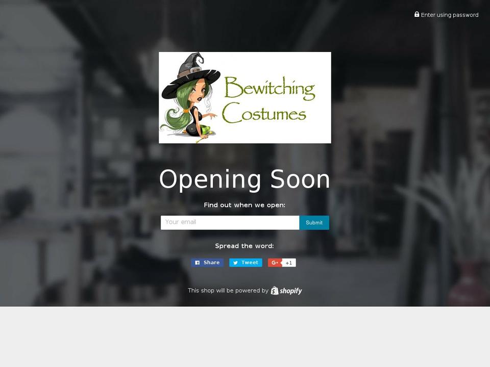 bewitchingcostumes.com shopify website screenshot