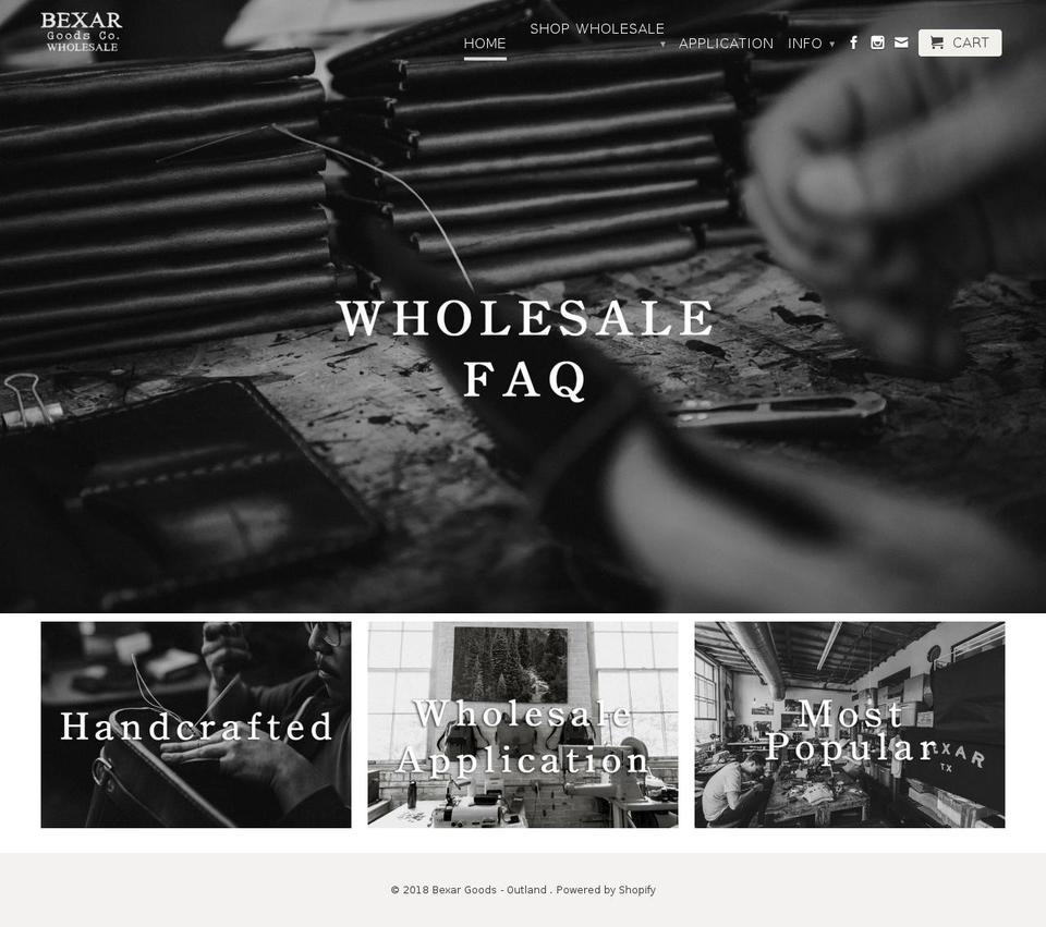 bexargoodswholesale.com — Shopify storefront screenshot