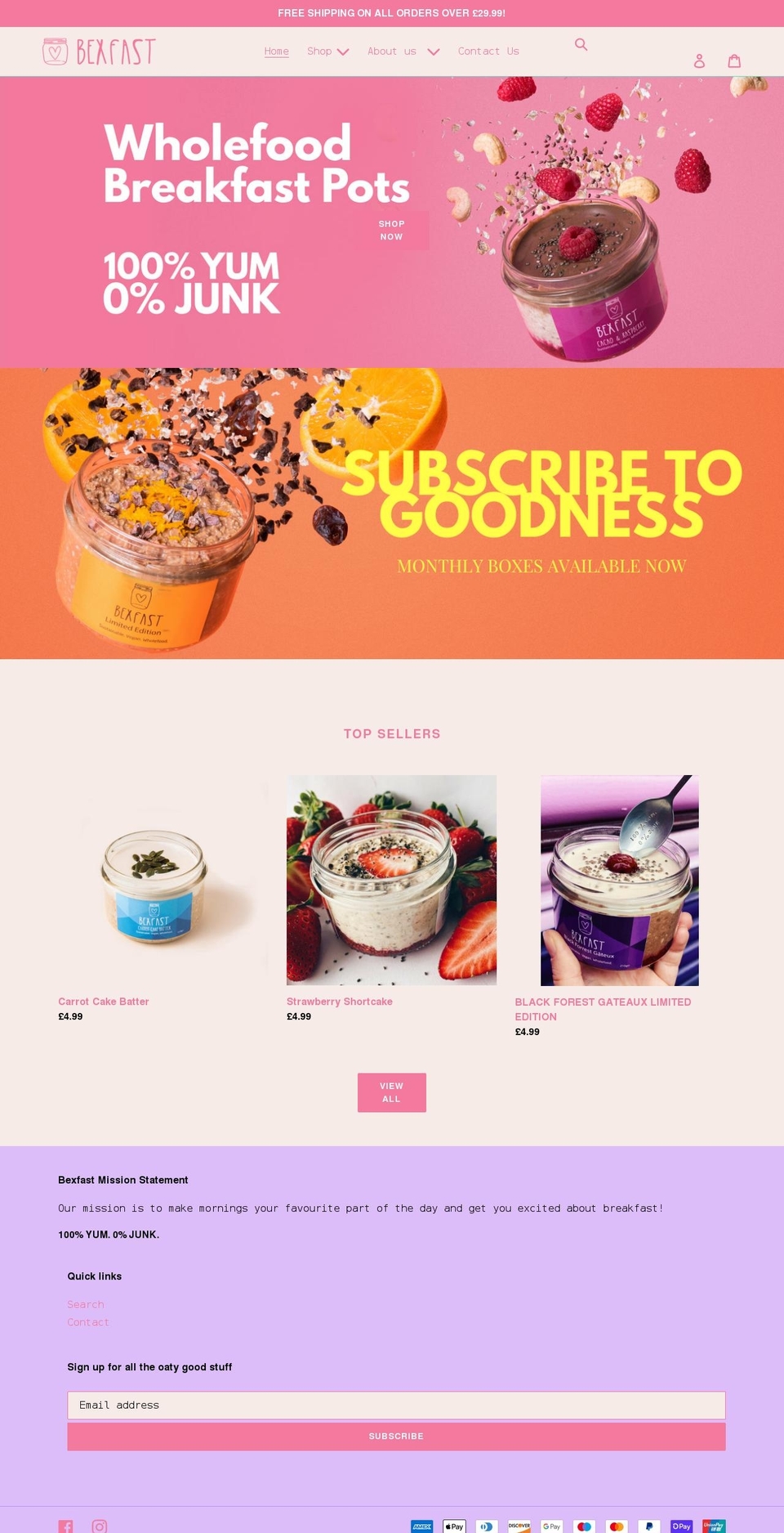bexfast.com shopify website screenshot