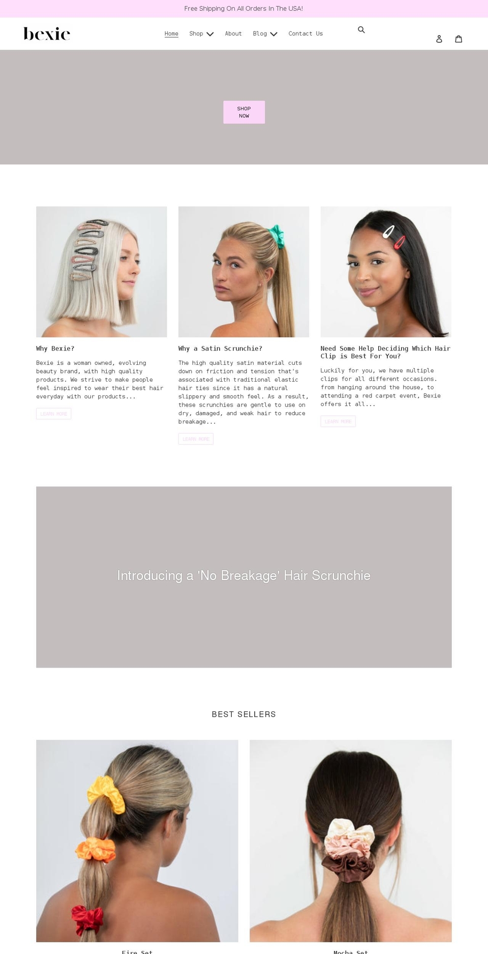 bexiehair.com shopify website screenshot