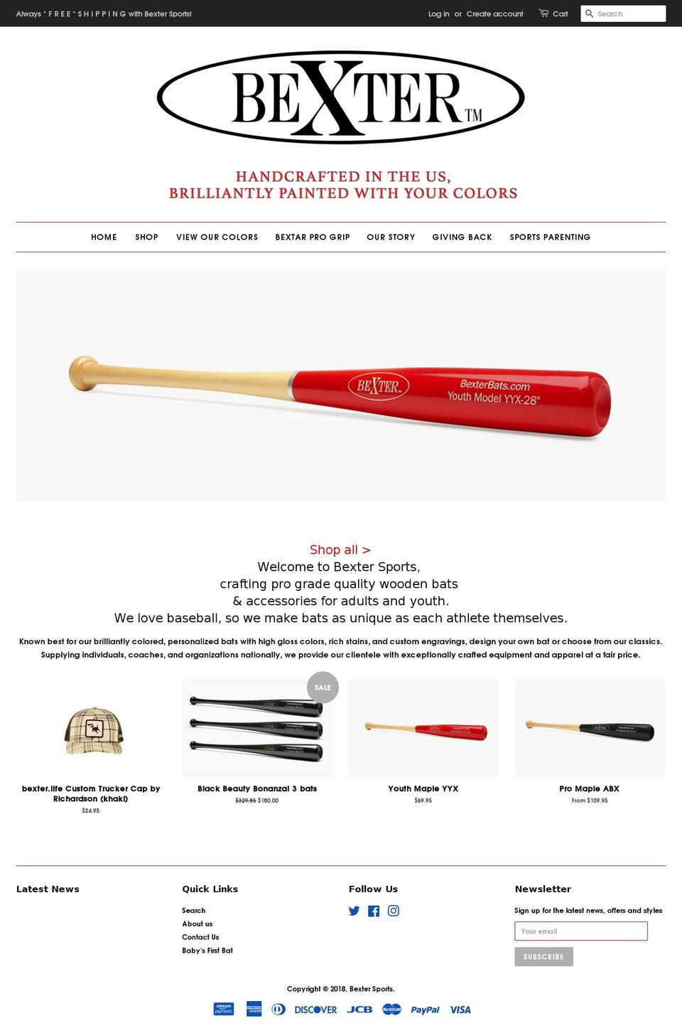 bextersports.com — Shopify storefront screenshot