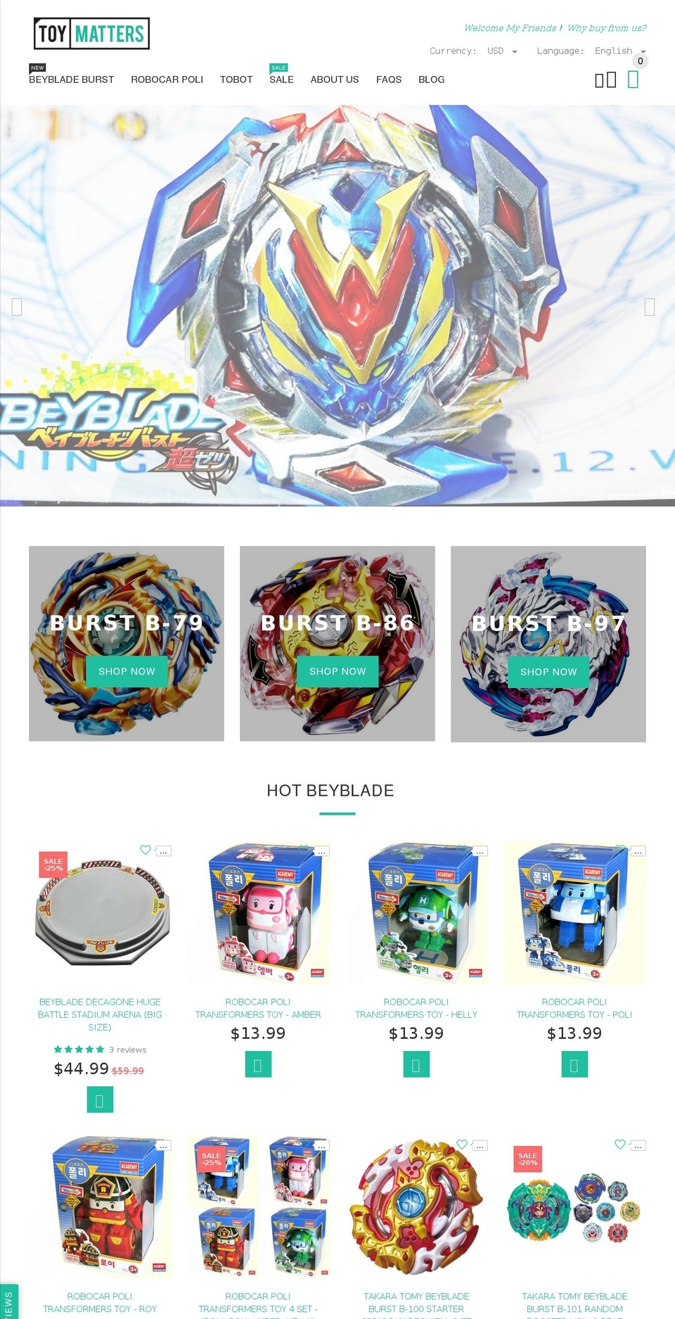 beybladex.com — Shopify storefront screenshot