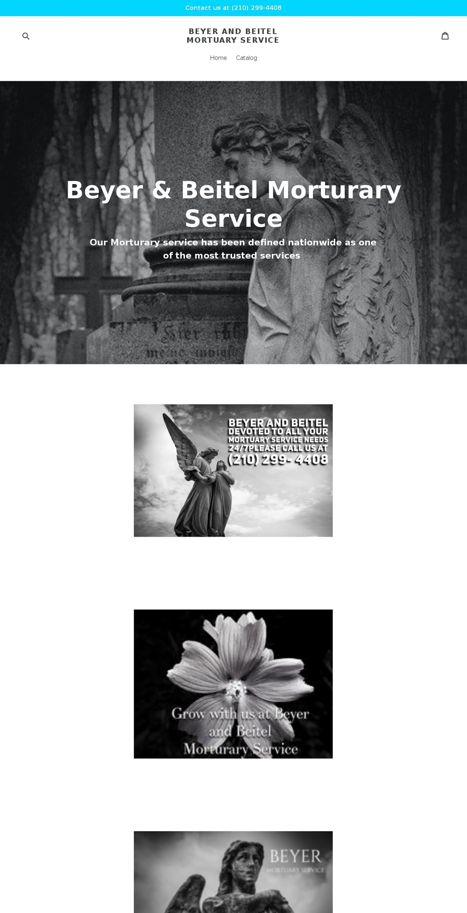 beyerandbeitelmortuaryservice.com — Shopify storefront screenshot