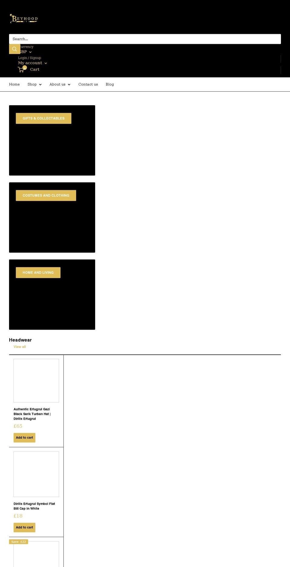 beyhood.com shopify website screenshot