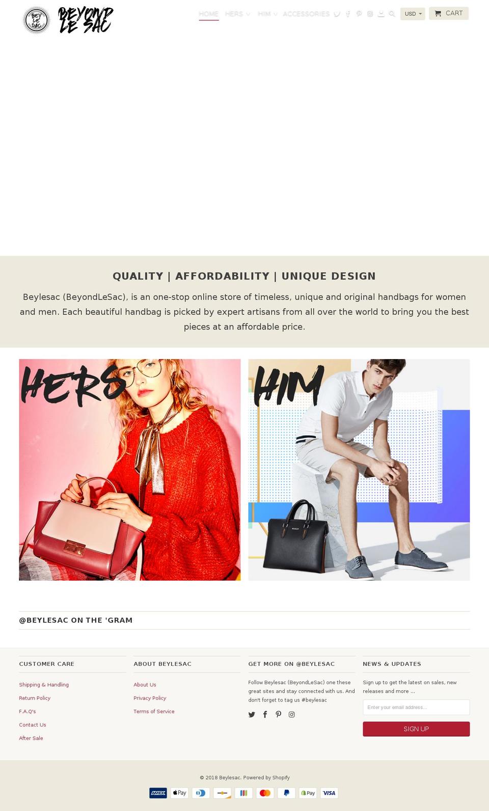 beylesac.com — Shopify storefront screenshot