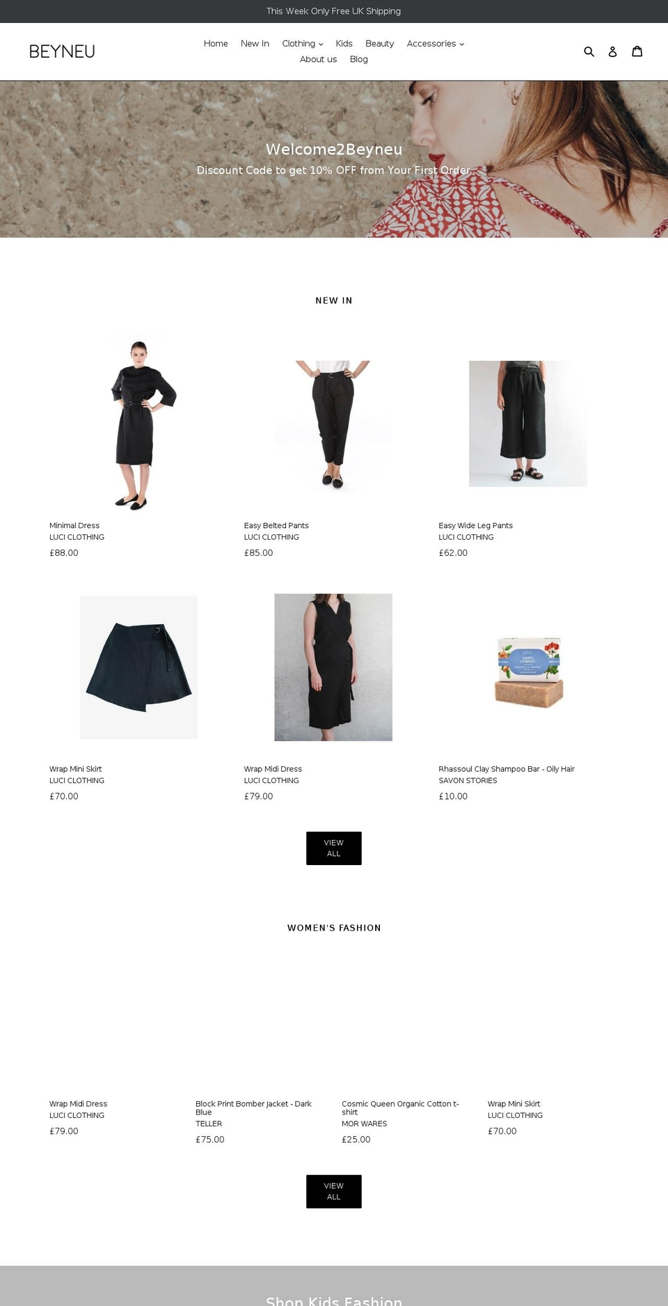 beyneu.com — Shopify storefront screenshot