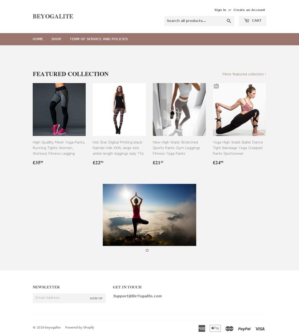beyogalite.com — Shopify storefront screenshot