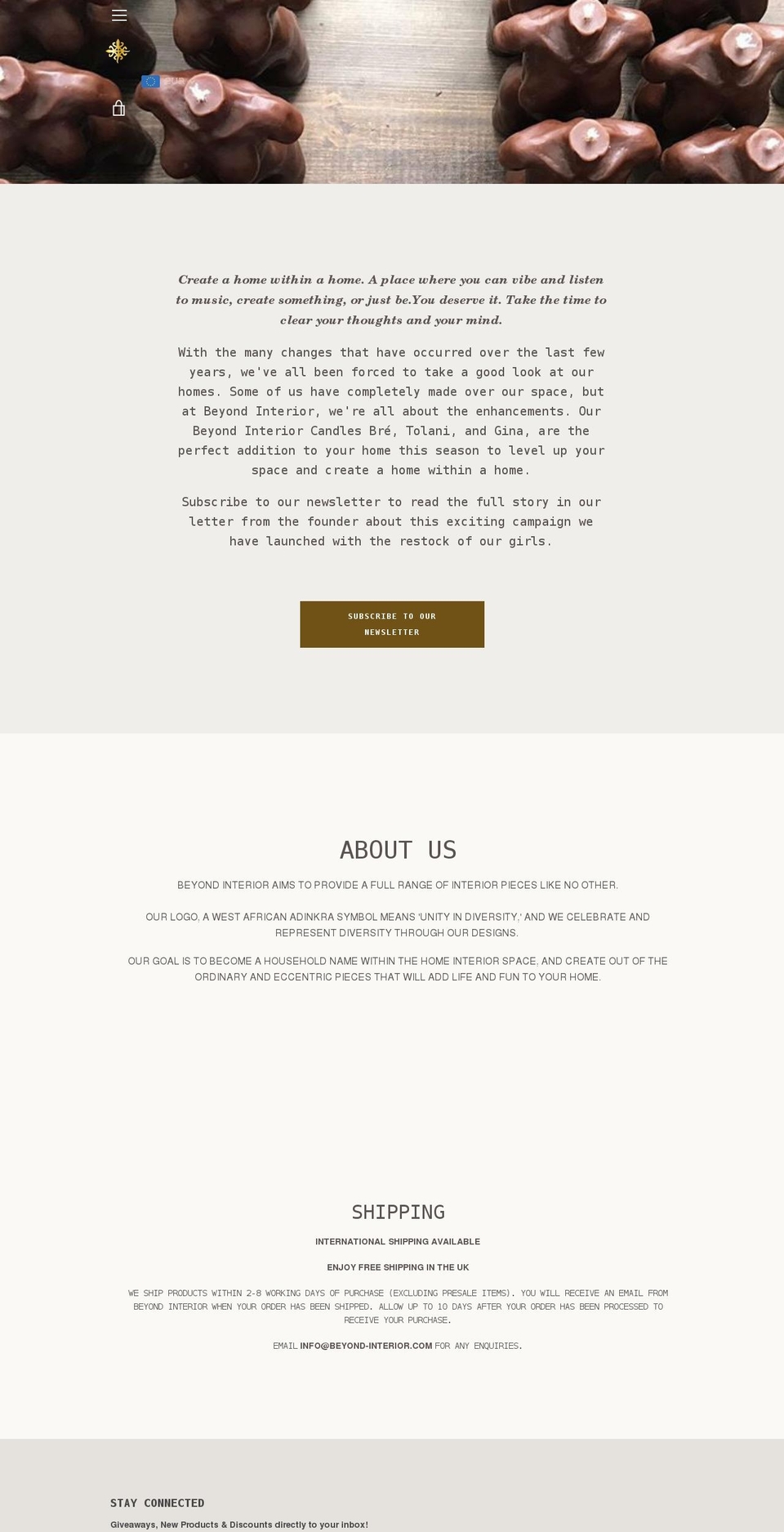 beyond-interior.com shopify website screenshot