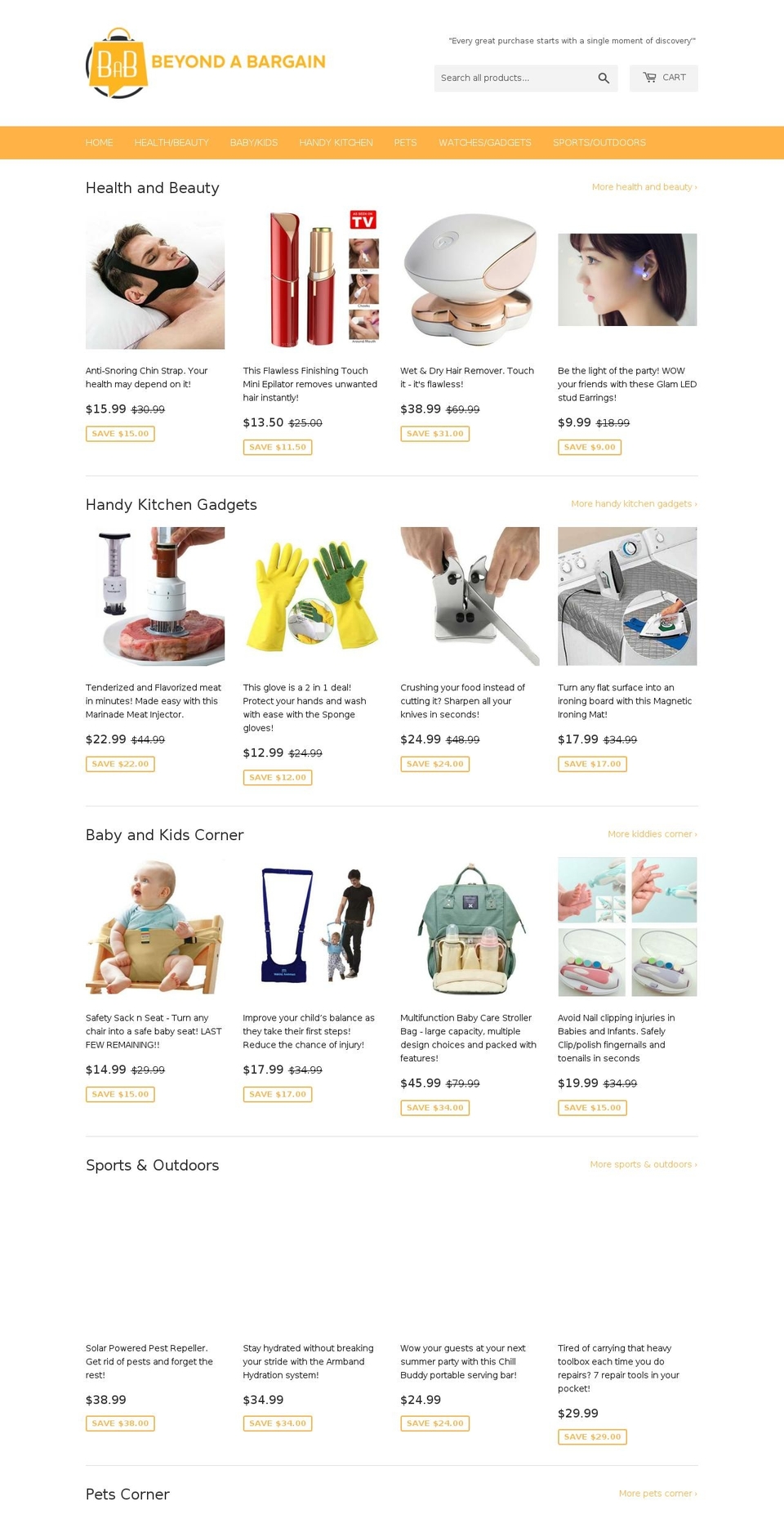 beyondabargain.com — Shopify storefront screenshot