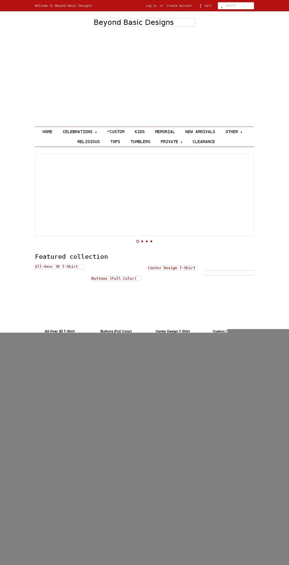 beyondbasicdesigns.com shopify website screenshot