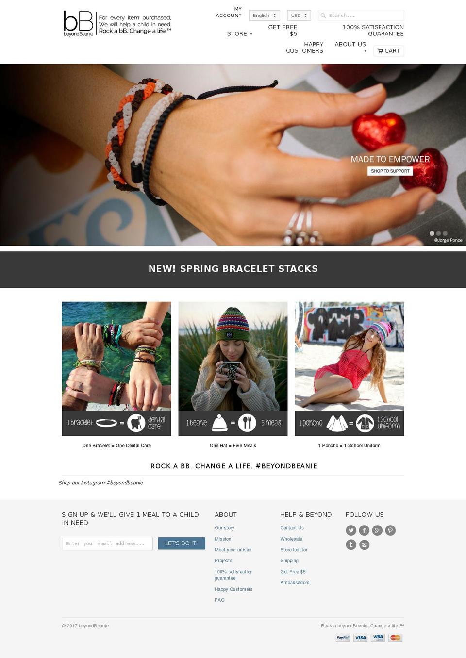 beyondbeanie.com shopify website screenshot