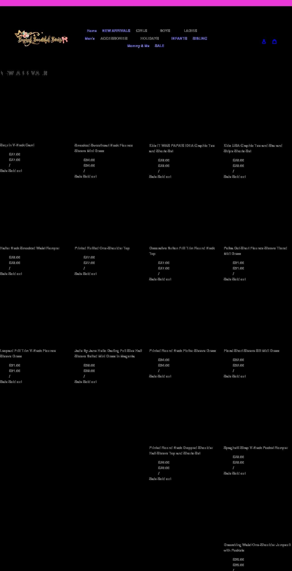 beyondbeautifulbows.com shopify website screenshot