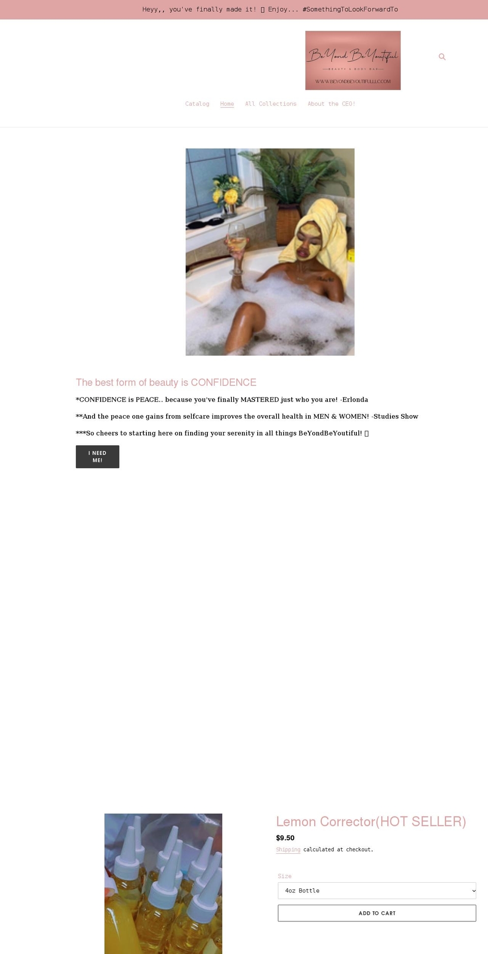 beyondbeyoutifulllc.com shopify website screenshot