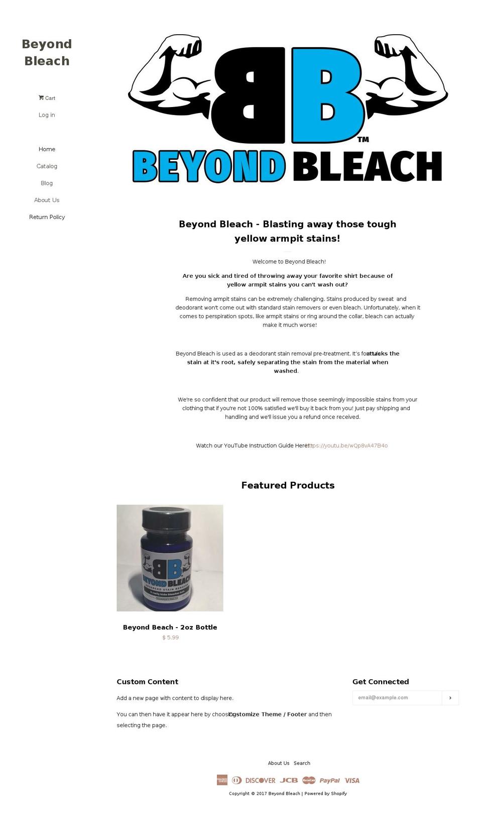 beyondbleach.net shopify website screenshot