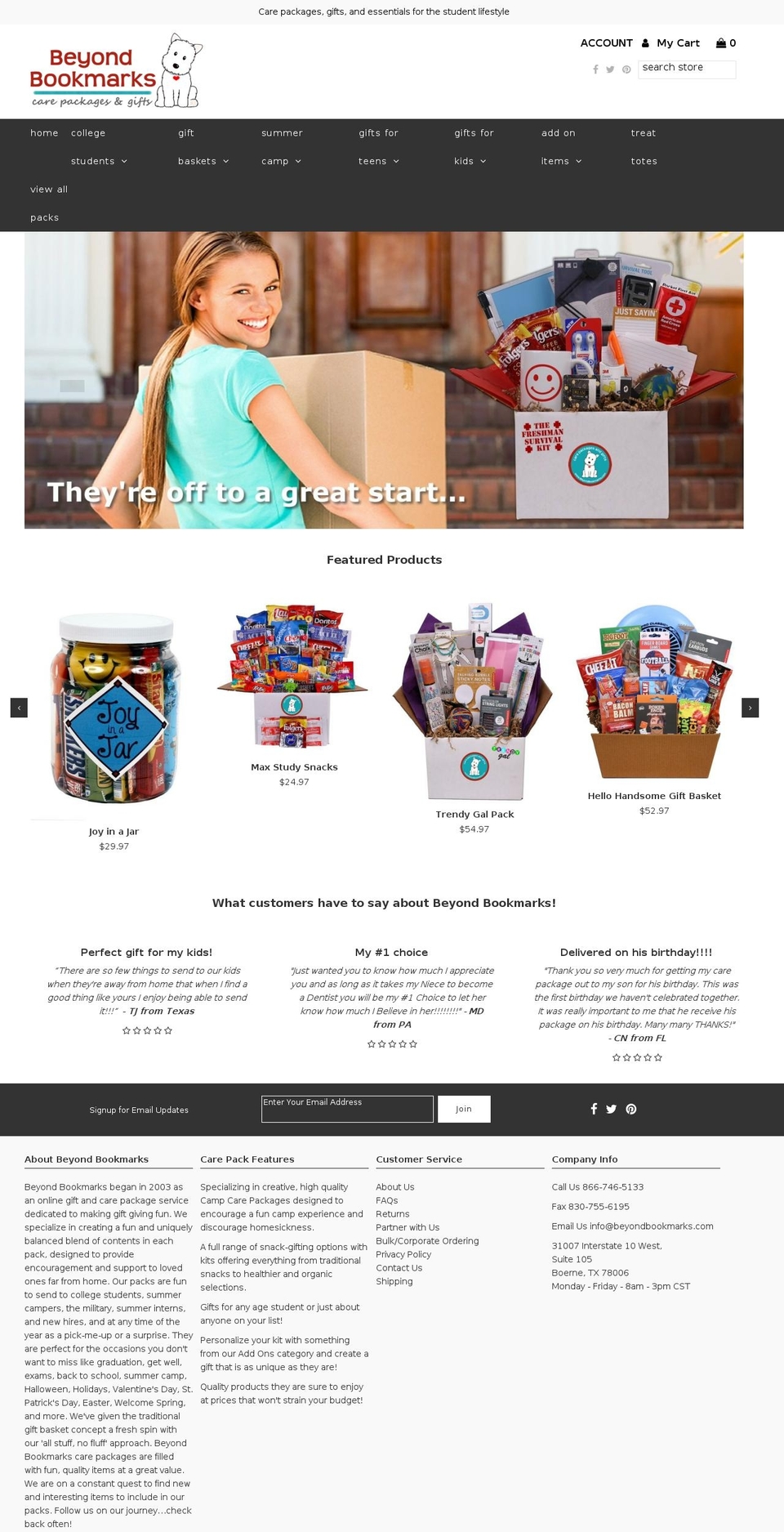 beyondbookmarks.com shopify website screenshot