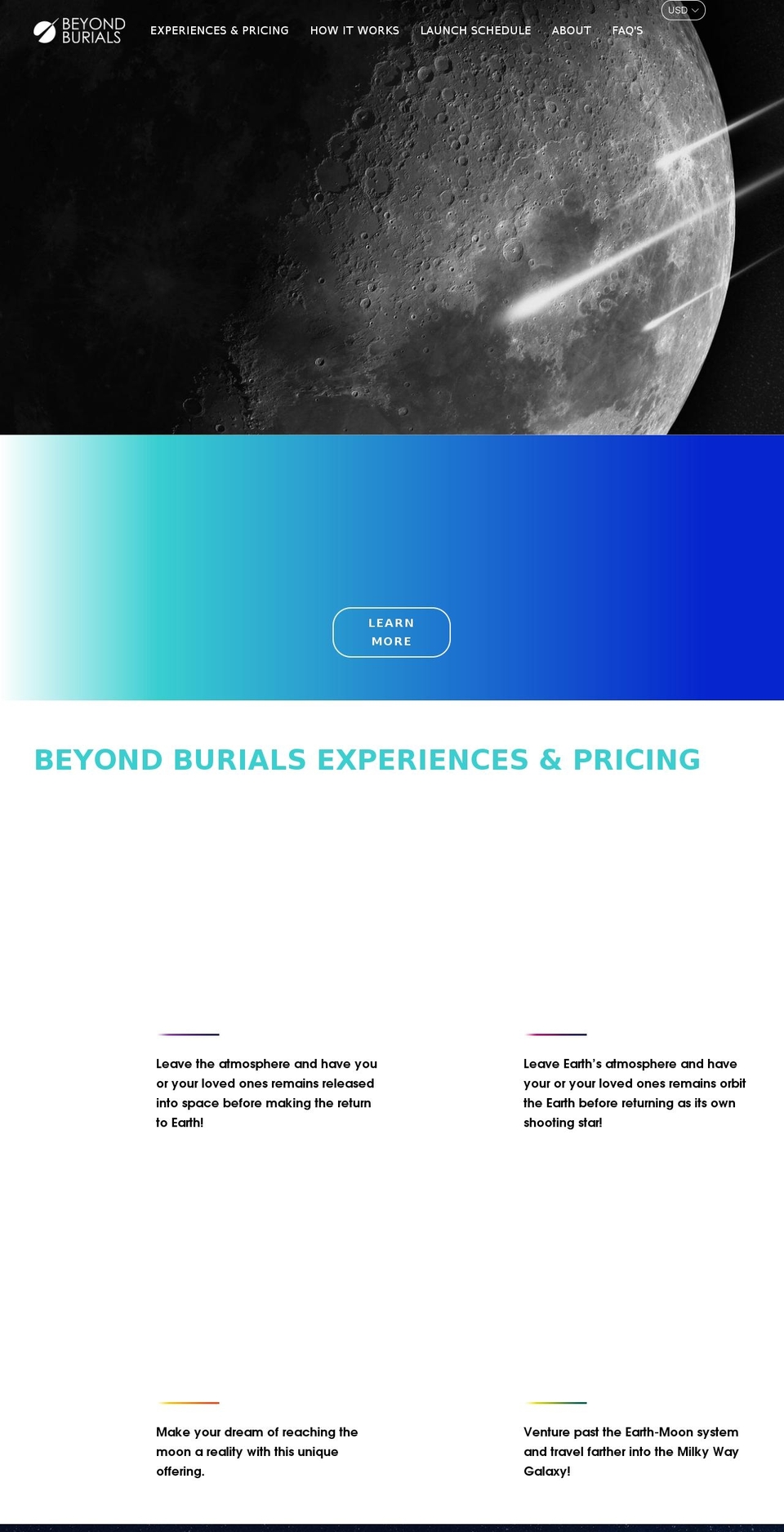 beyondburials.com shopify website screenshot