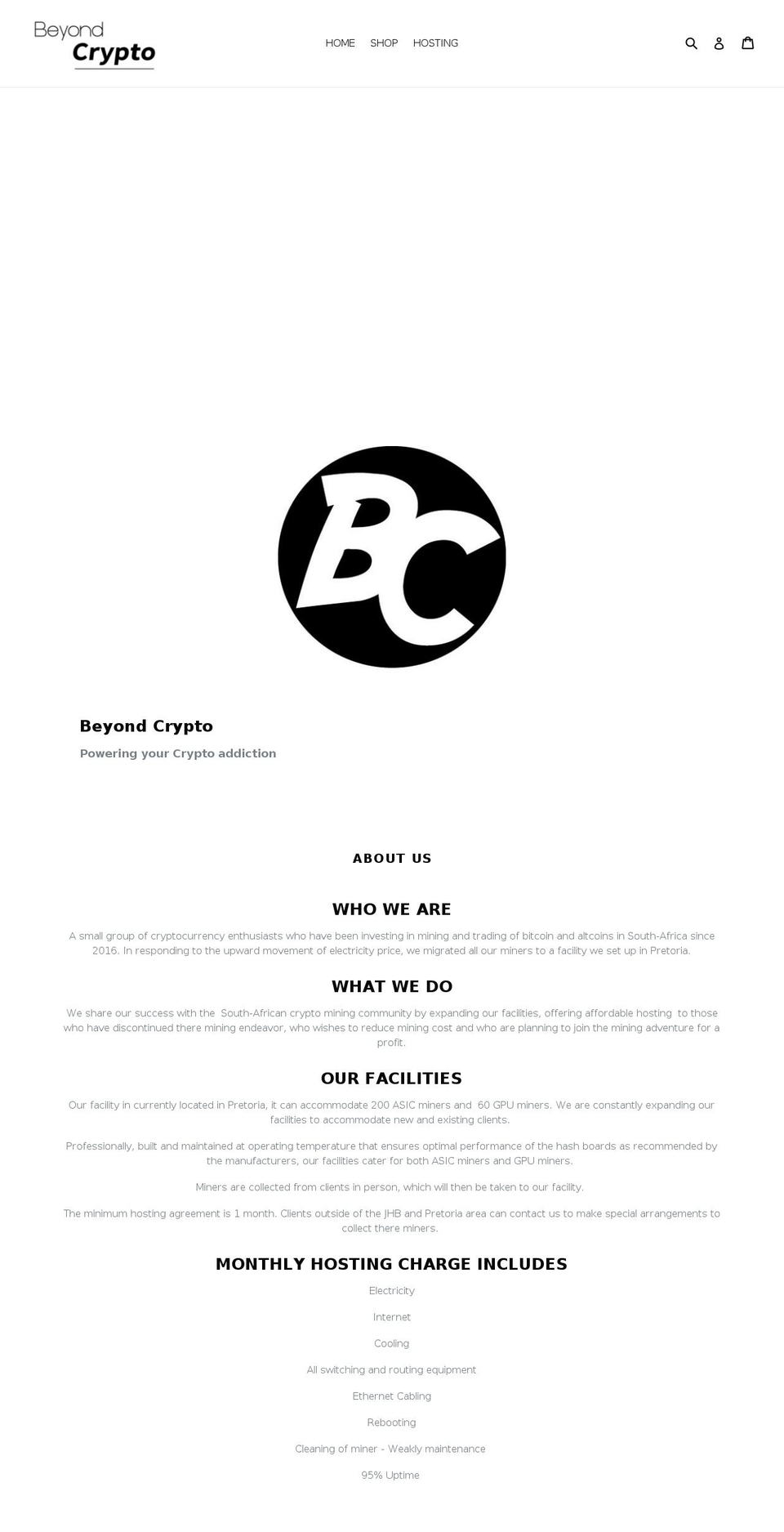 beyondcrypto.net shopify website screenshot